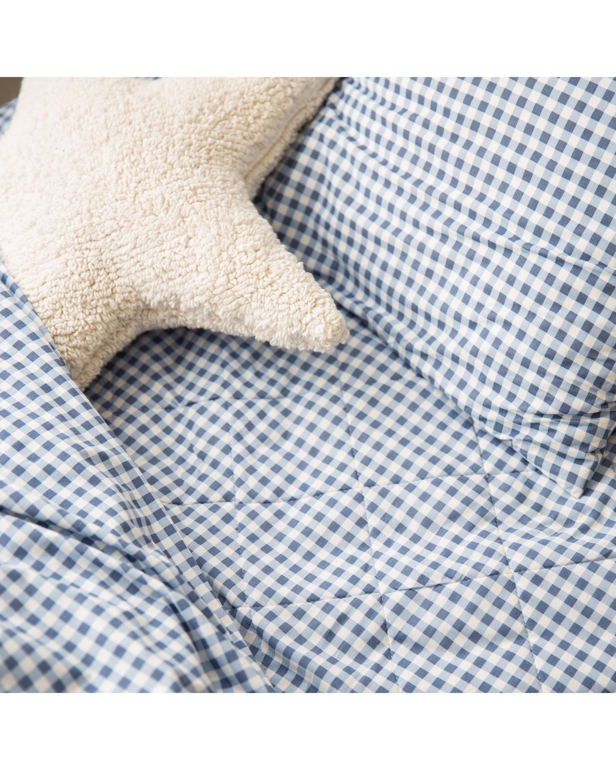 Dusty Blue Gingham Bed Wetting Mat The Midnight Gang