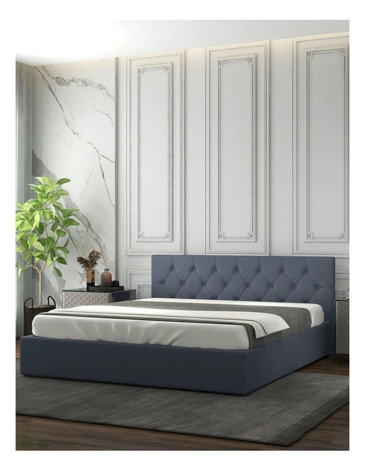 Milano Capri Luxury Gas Lift Bed With Headboard  - Charcoal Milano Decor