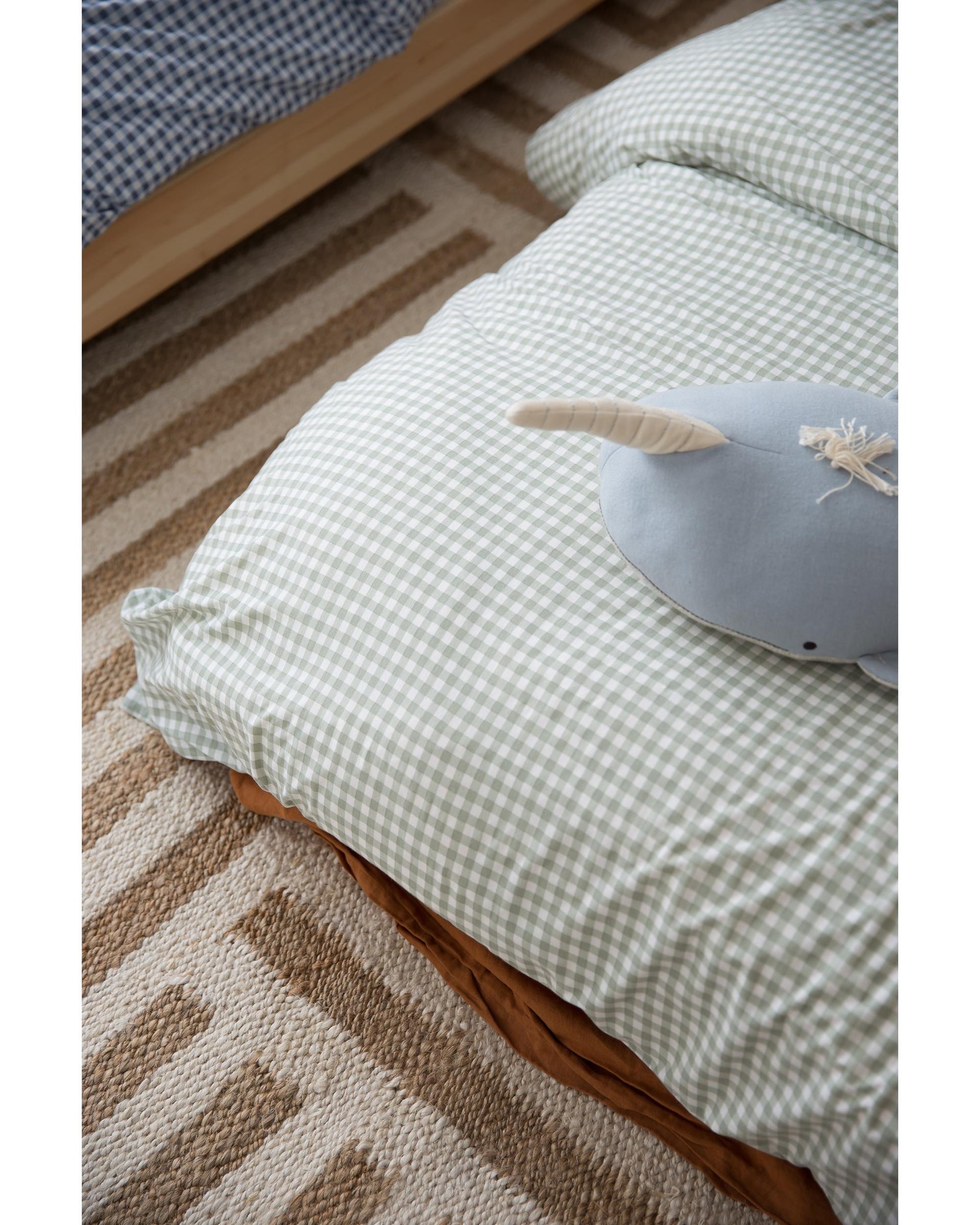 Sage Gingham Waterproof Doona Cover The Midnight Gang