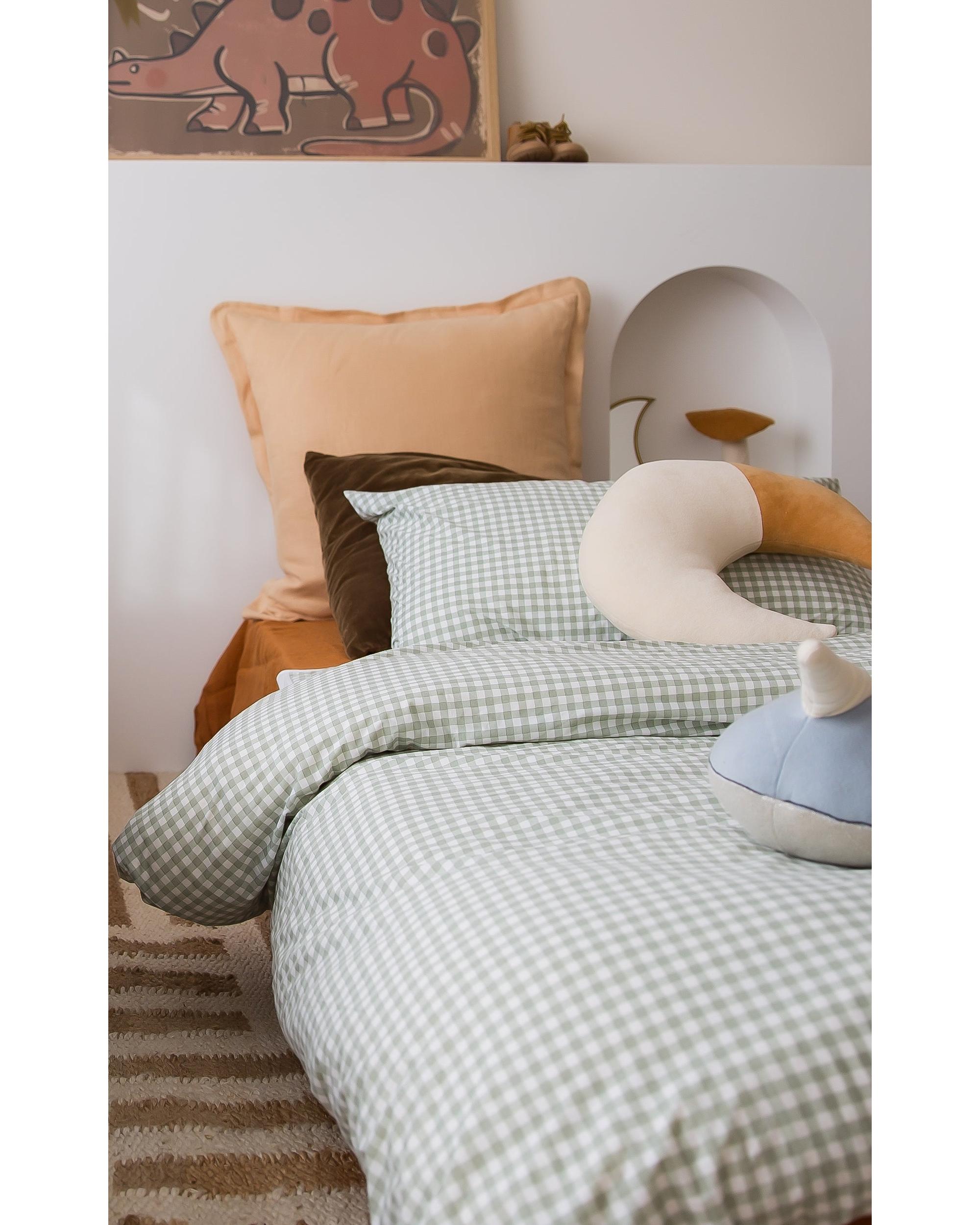 Sage Gingham Waterproof Doona Cover The Midnight Gang