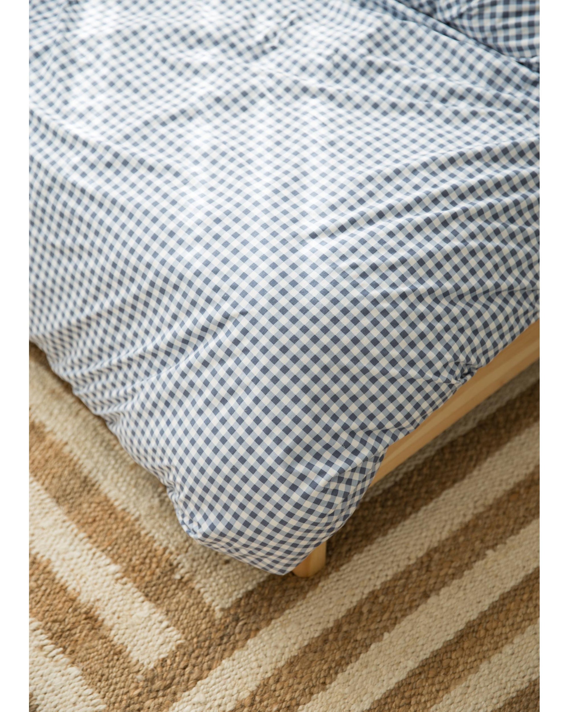 Dusty Blue Gingham Waterproof Doona Cover The Midnight Gang
