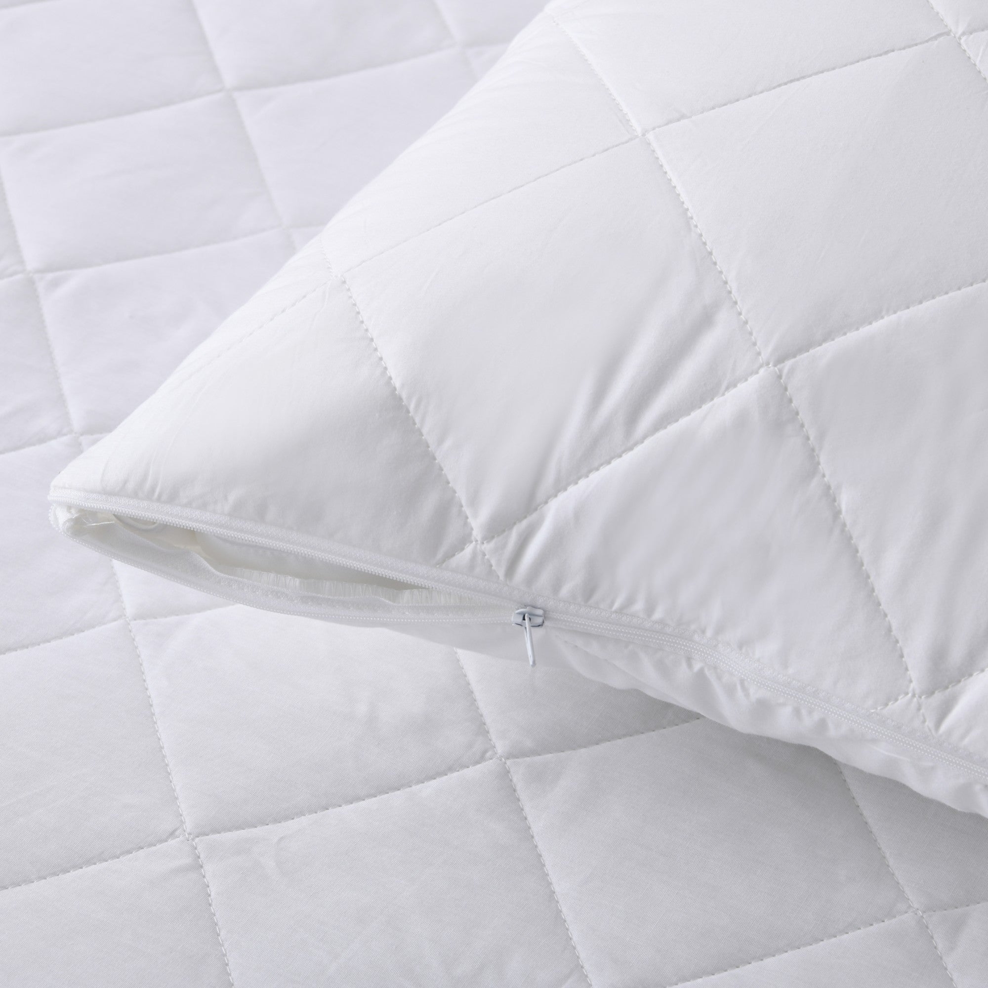 Dreamaker Quilted Cotton Cover Pillow Protector  Standard 48X73Cm (2 Pack)