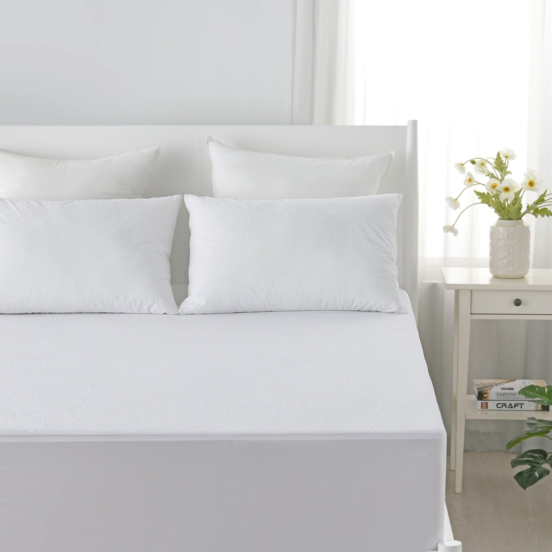 Dreamaker Cotton Terry Towelling Waterproof Mattress Protector