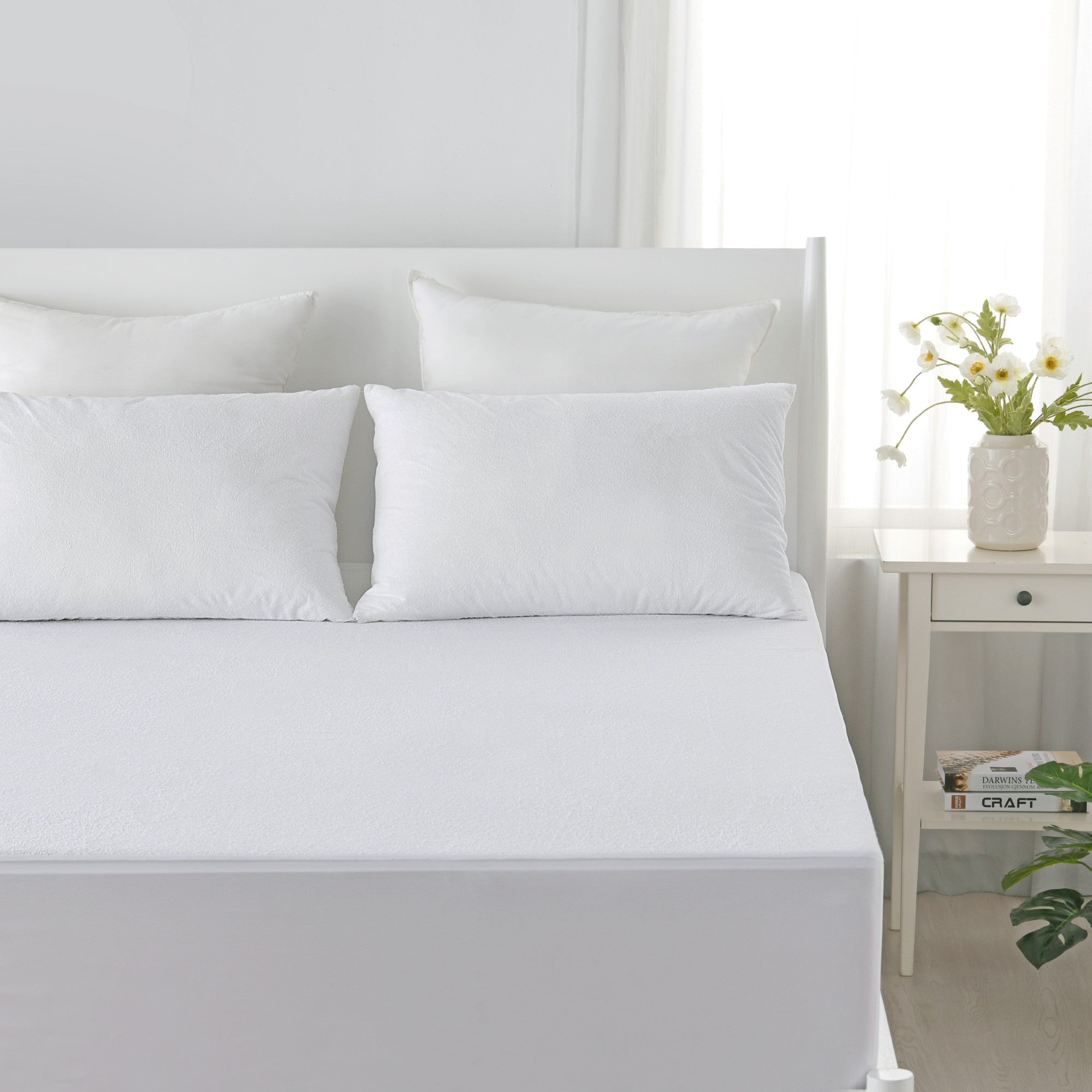 Dreamaker Cotton Terry Towelling Waterproof Mattress Protector