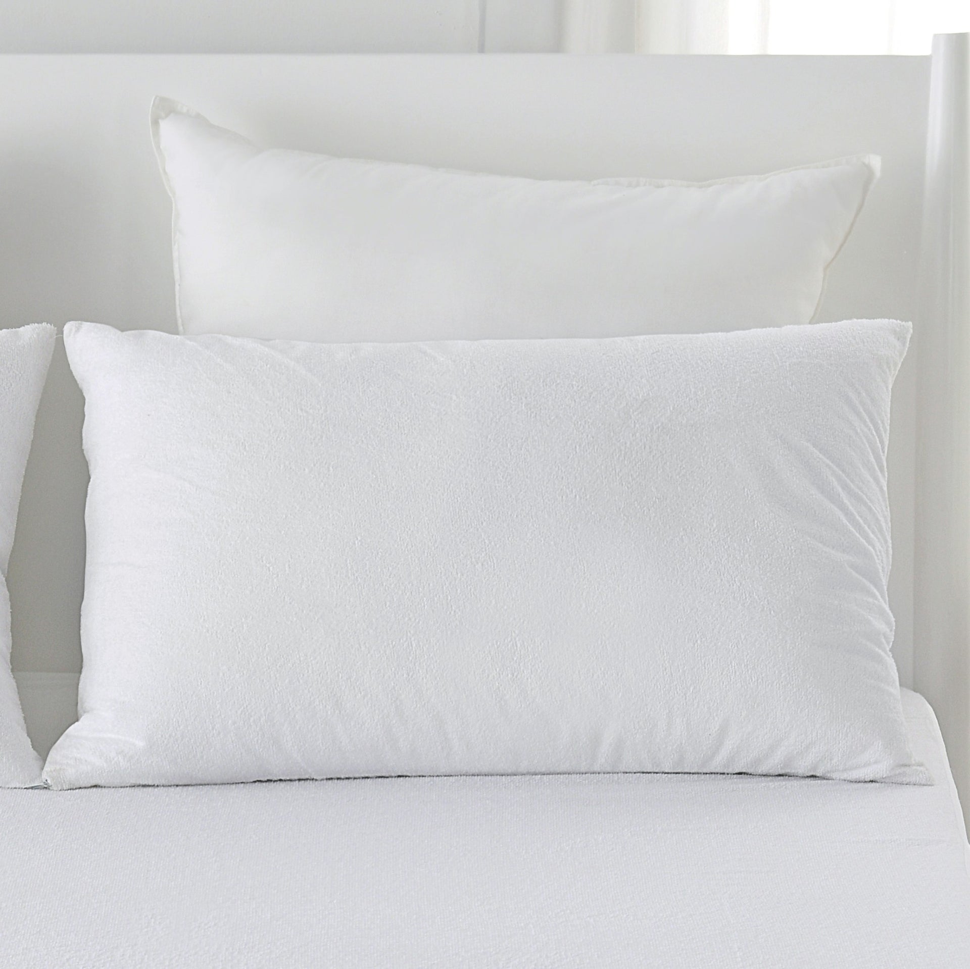 Dreamaker Cotton Terry Towelling Waterproof Pillow Protector  Standard 48X73Cm (2 Pack)