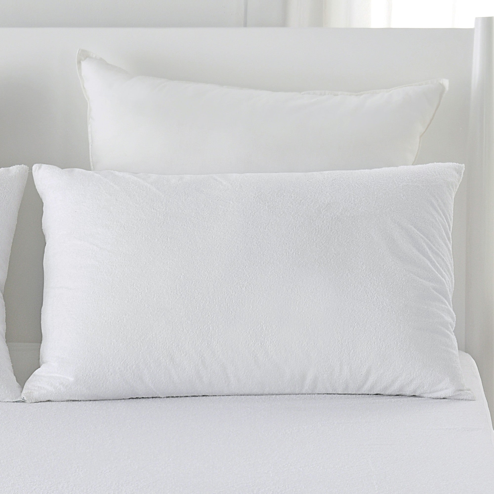 Dreamaker Cotton Terry Towelling Waterproof Pillow Protector  Standard 48X73Cm (2 Pack)