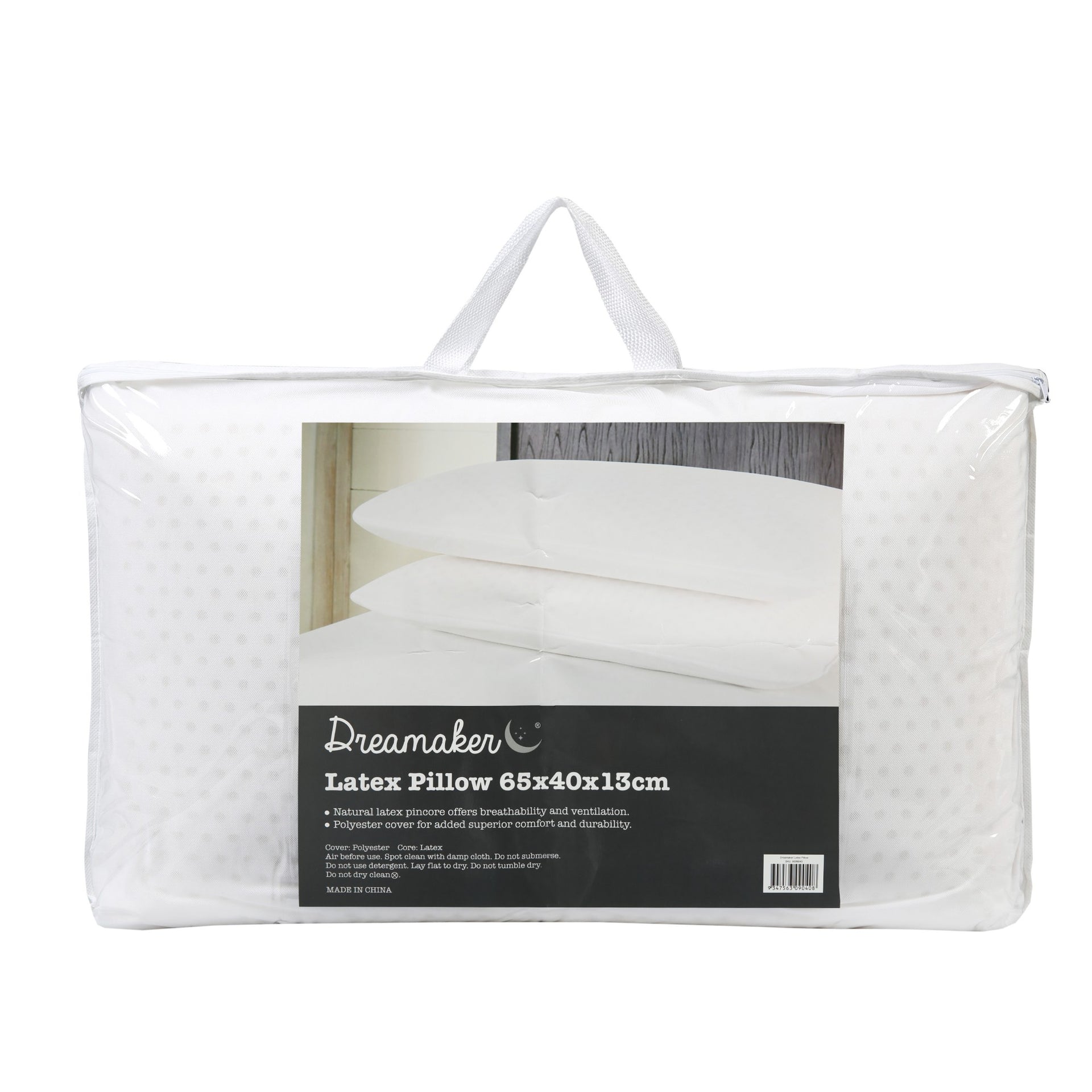 Dreamaker 100% Natural Pincore Latex Pillow 65 X 40Cm