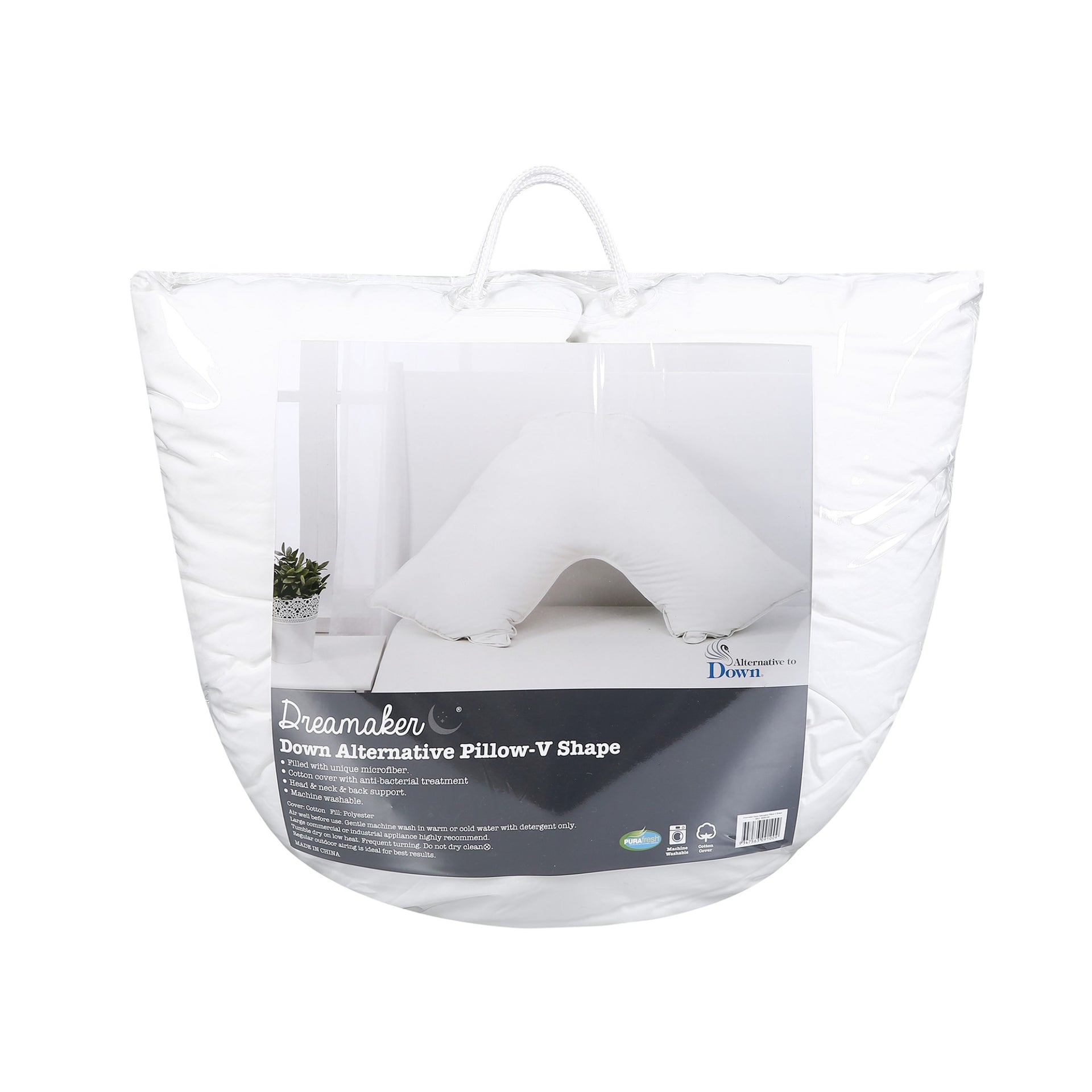Dreamaker Down Alternative Microfibre V Shape Pillow  78 X 78 Cm