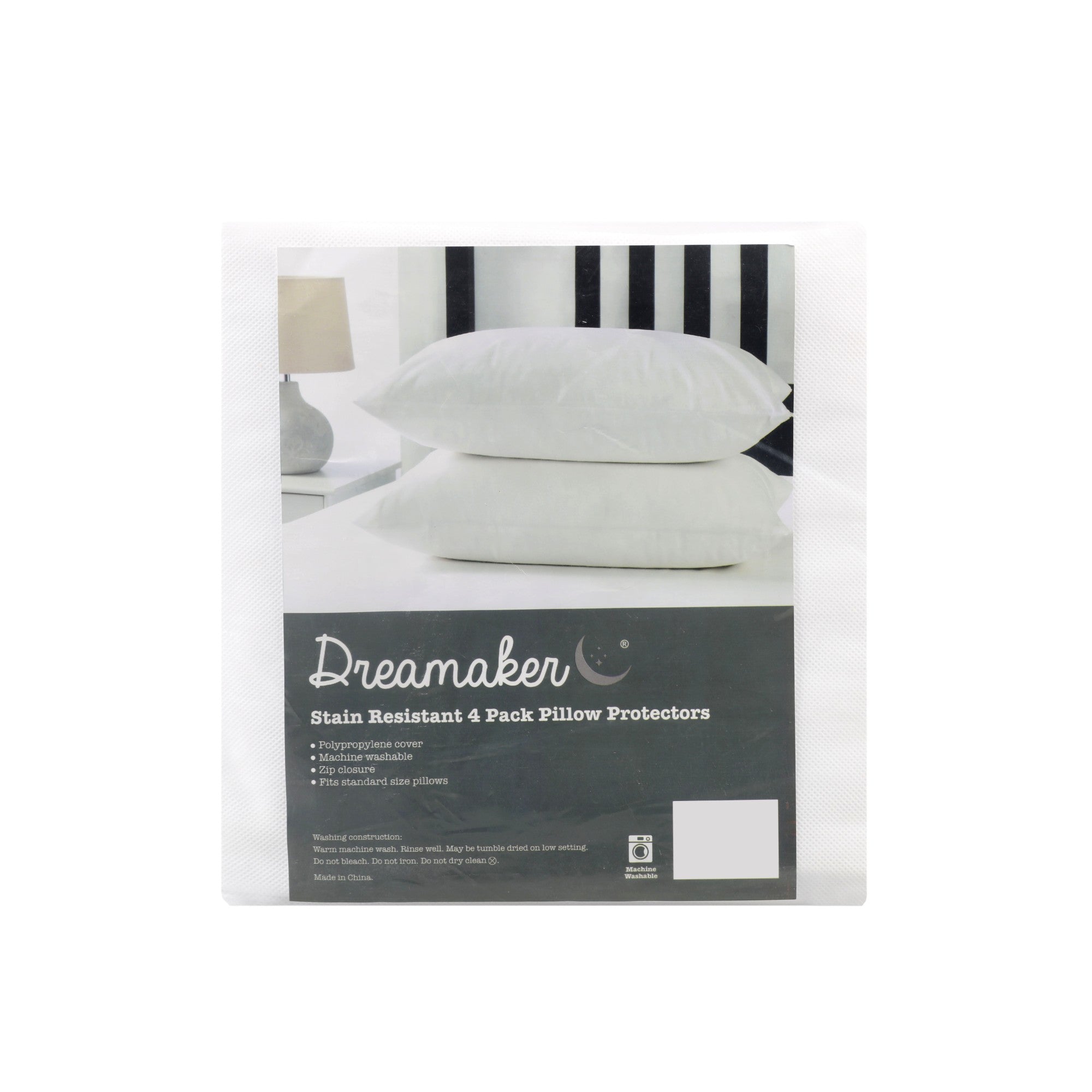 Dreamaker Stain Resistant Pillow Protector 48 X 73Cm (4 Pack)