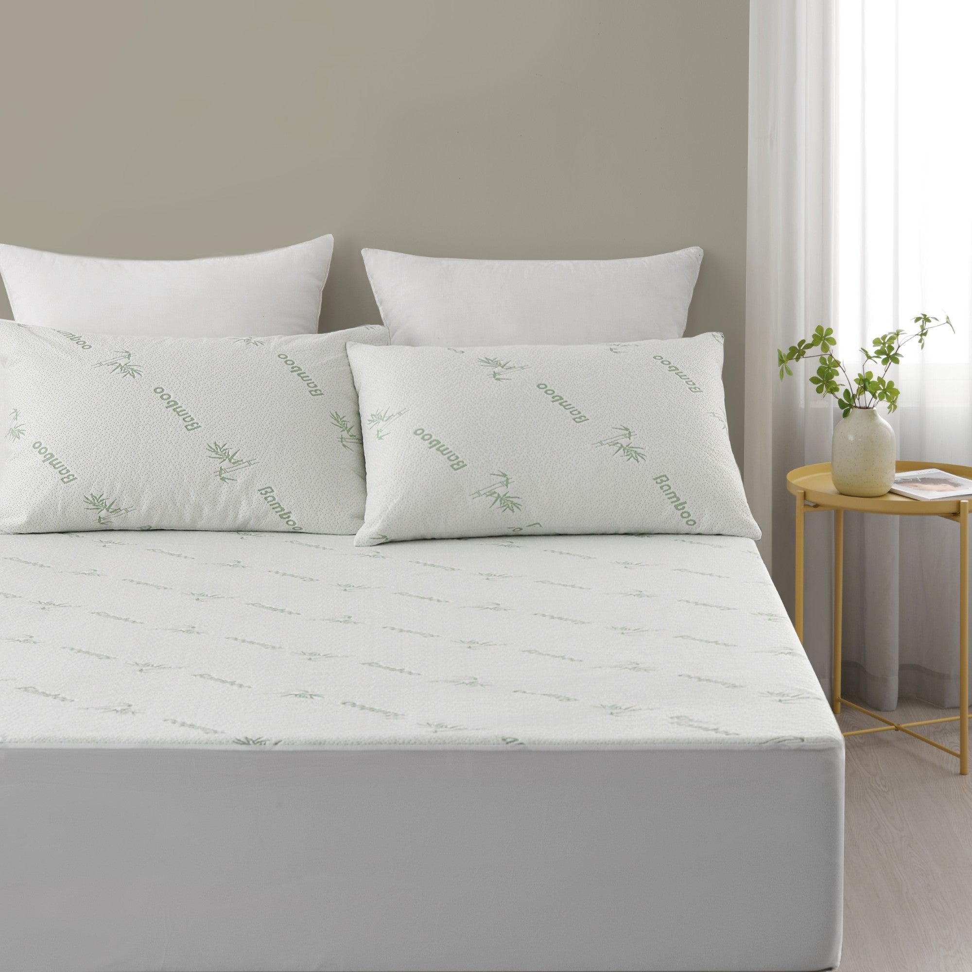 Dreamaker Bamboo Knitted Waterproof Mattress Protector