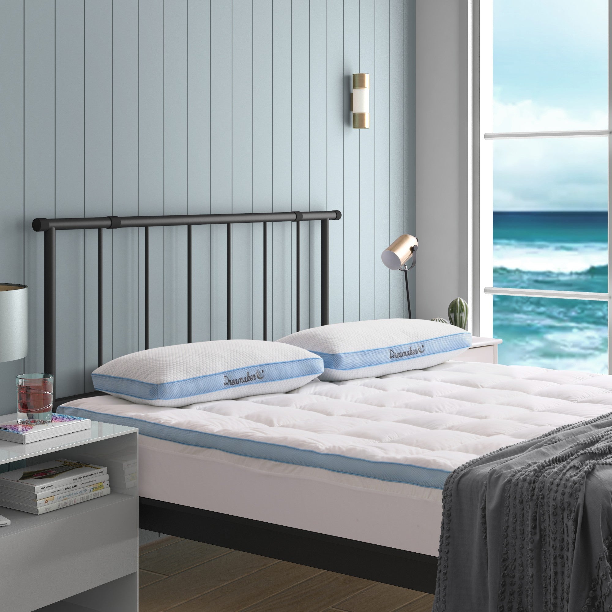 Dreamaker 800Gsm Cool Breathe Memory Fibre Mattress Topper
