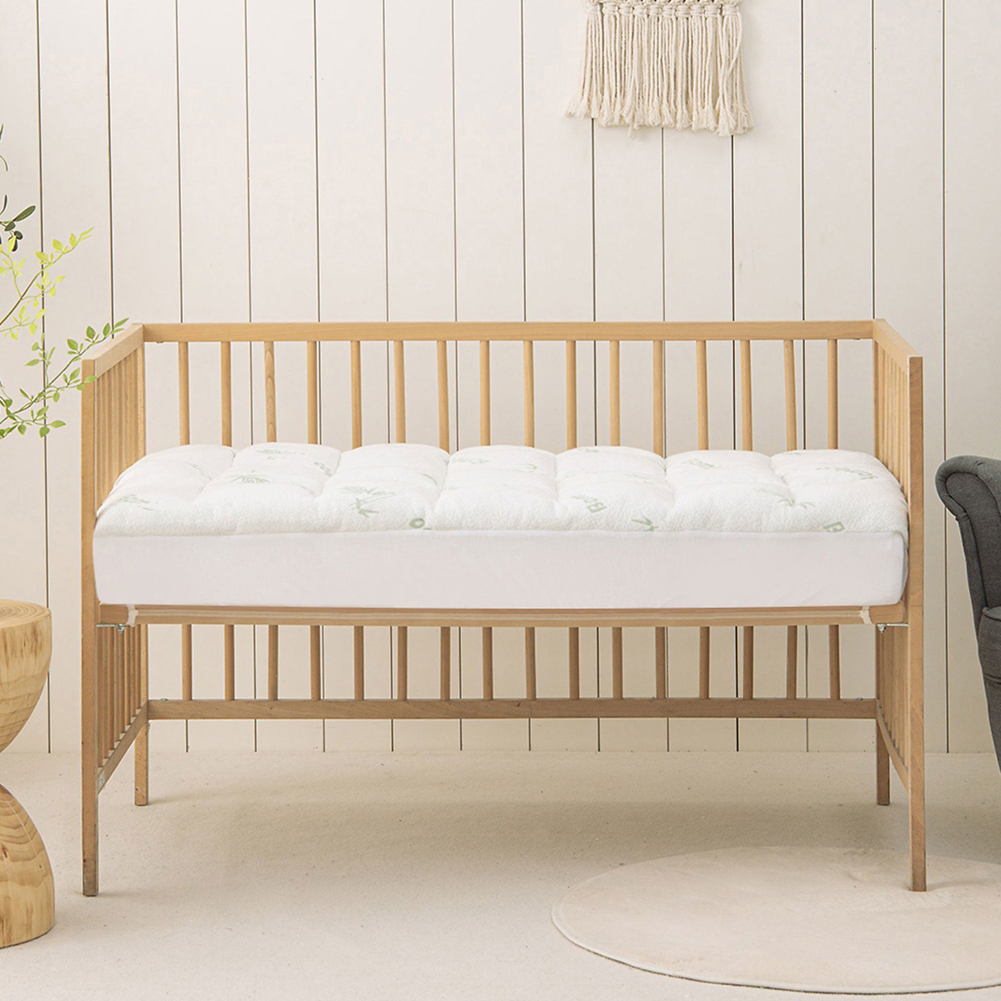 Dreamaker 1000Gsm Bamboo Covered Ball Fibre Mattress Topper Cot Standard