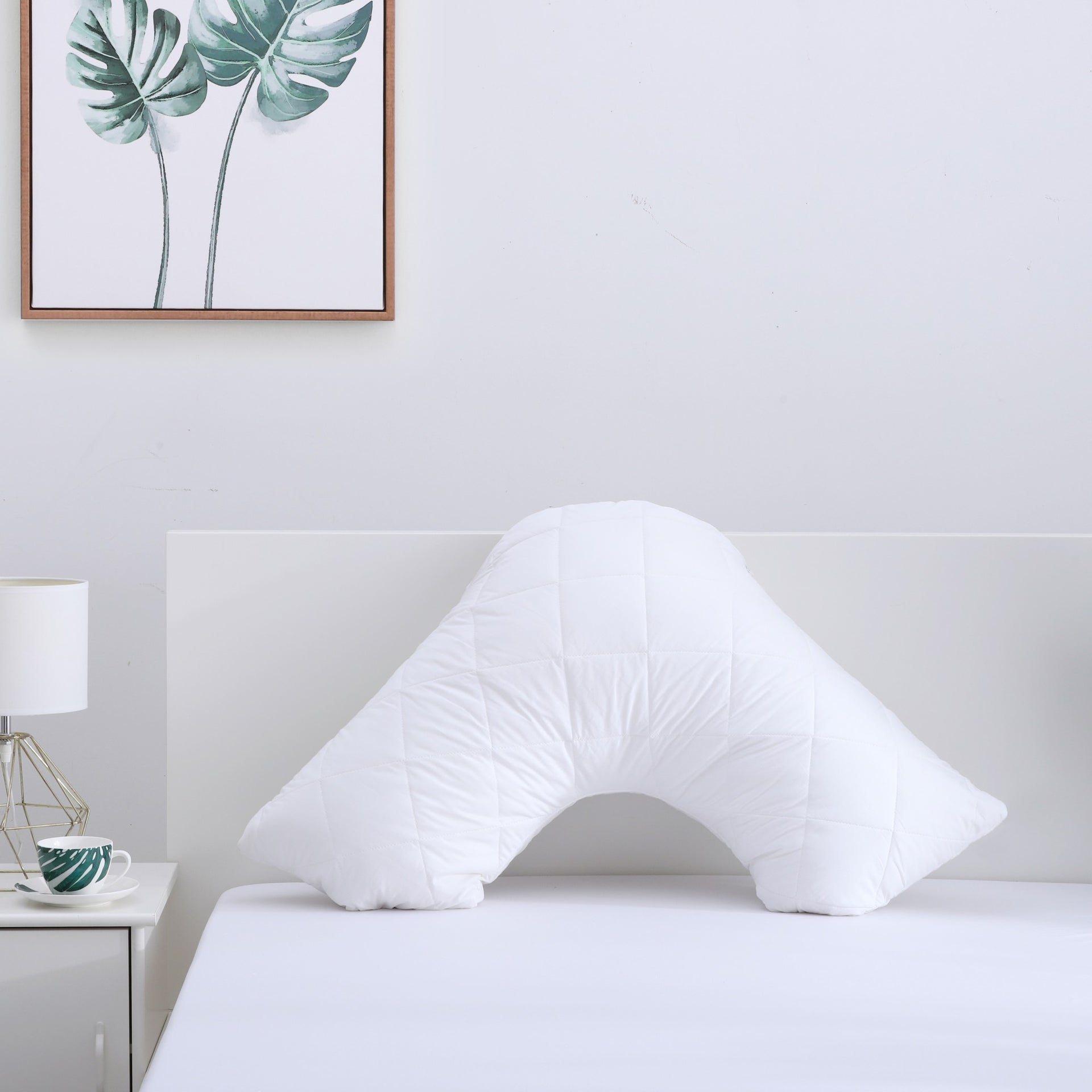 Dreamaker Cotton Cover Quilted Pillow Protector  V Shape