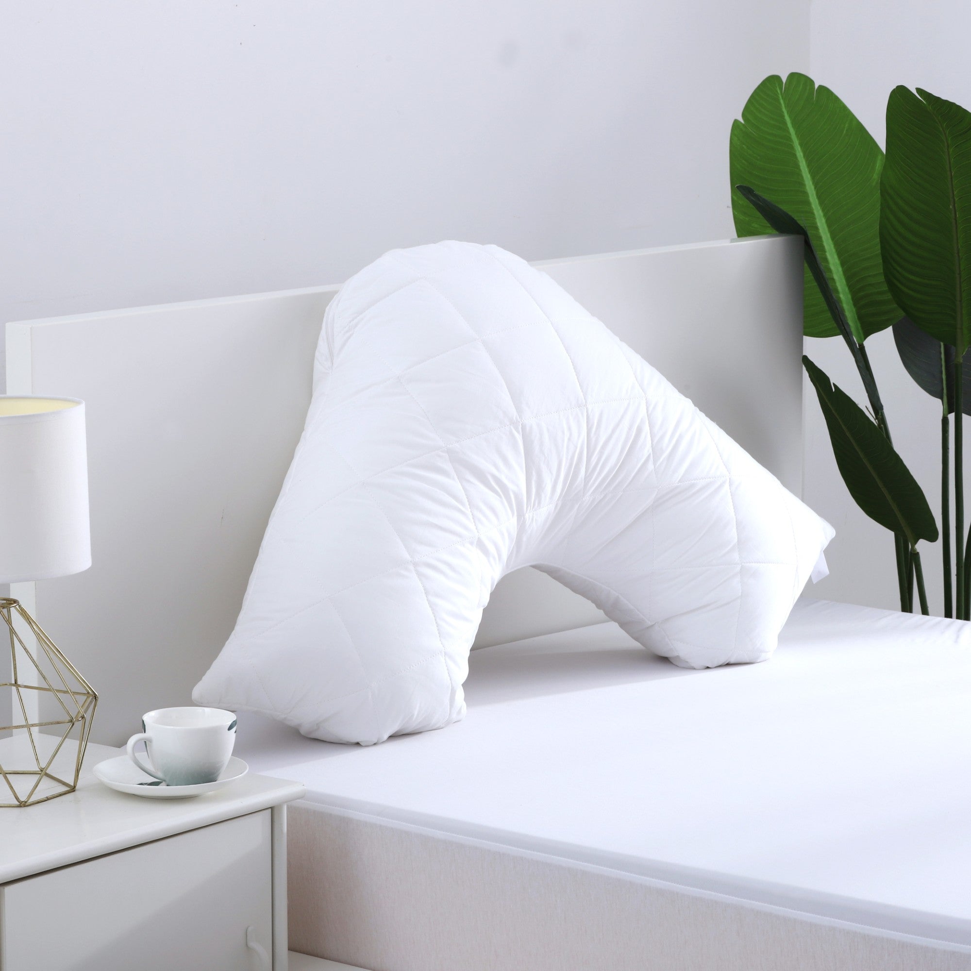 Dreamaker Cotton Cover Quilted Pillow Protector  V Shape