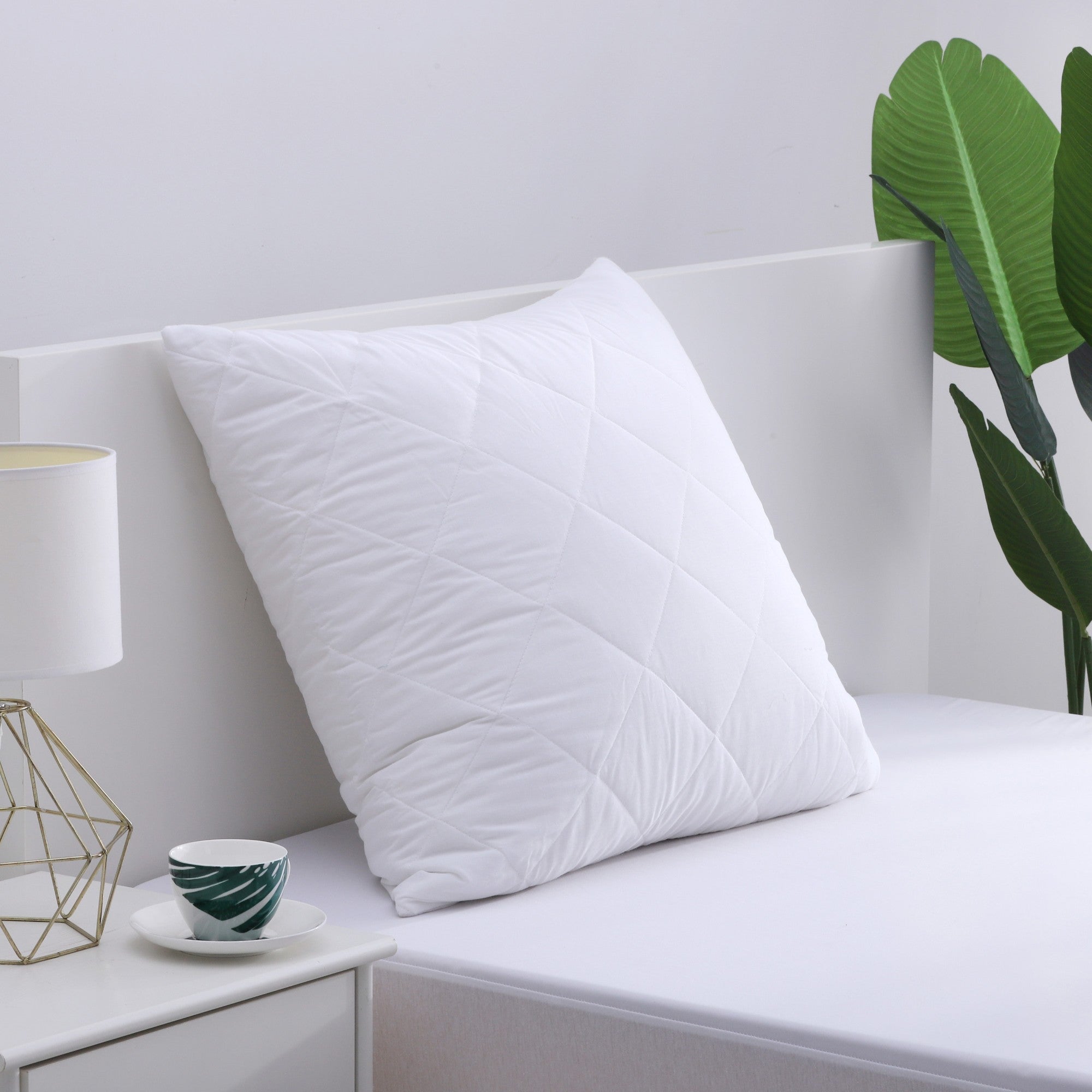 Dreamaker Cotton Cover Quilted Pillow Protector  Euro