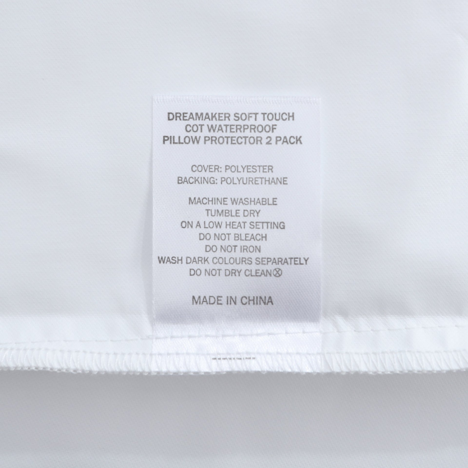 Dreamaker Soft Touch Baby Cot Waterproof Pillow Protector 2 Pack