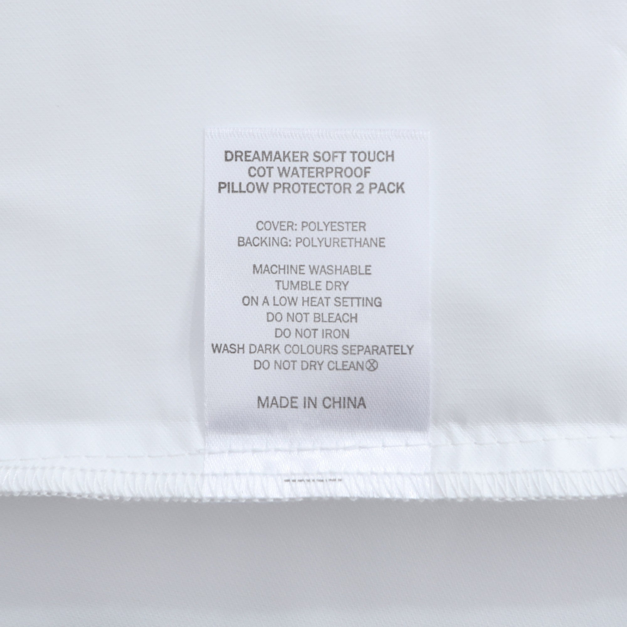 Dreamaker Soft Touch Baby Cot Waterproof Pillow Protector 2 Pack