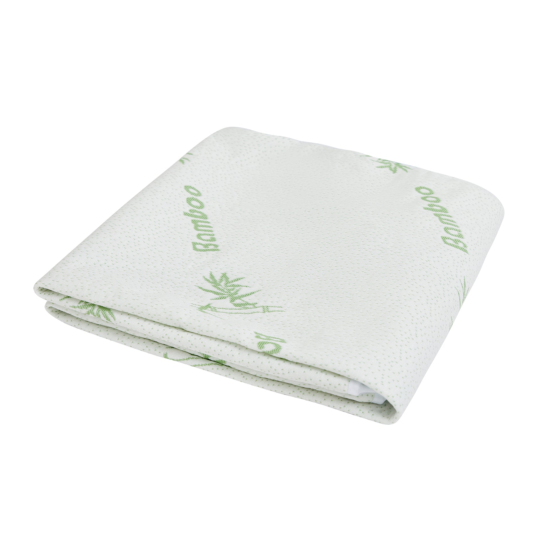 Dreamaker 260Gsm Bamboo Knitted Baby Cot Waterproof Mattress Protector White Fitted Sheet Boori