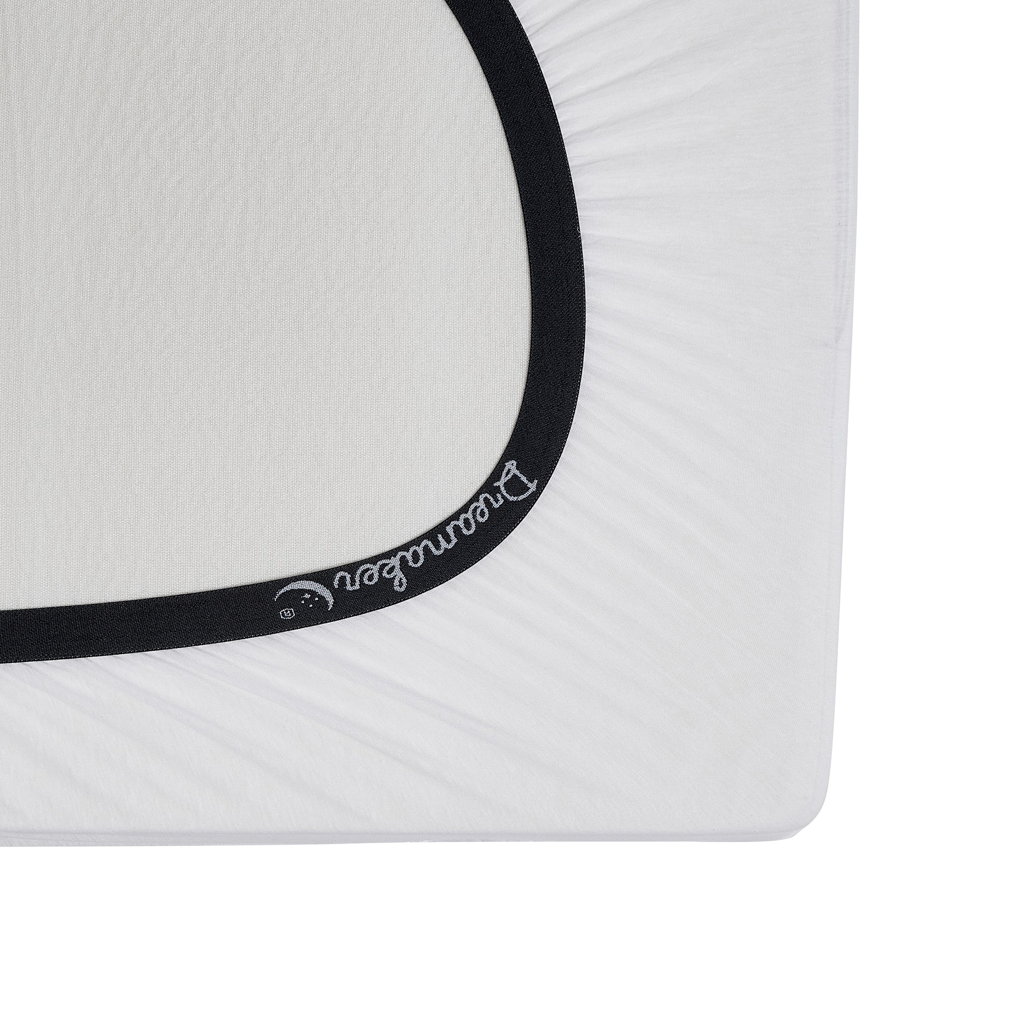 Dreamaker 260Gsm Bamboo Knitted Baby Cot Waterproof Mattress Protector White Fitted Sheet Boori