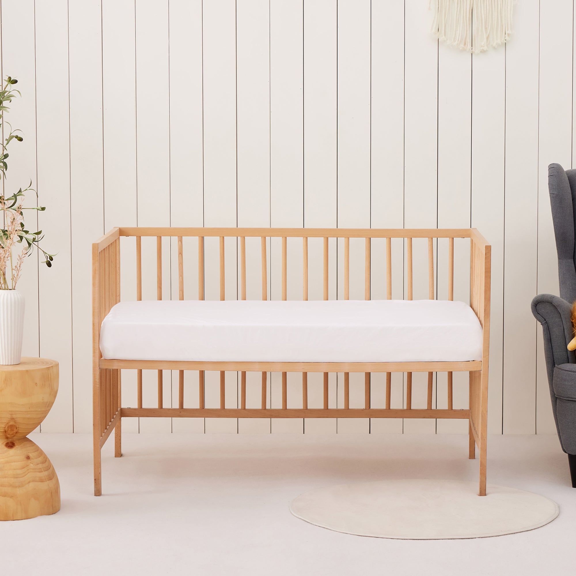 Dreamaker Bamboo Cotton Jersey Baby Cot Waterproof Mattress Protector Boori