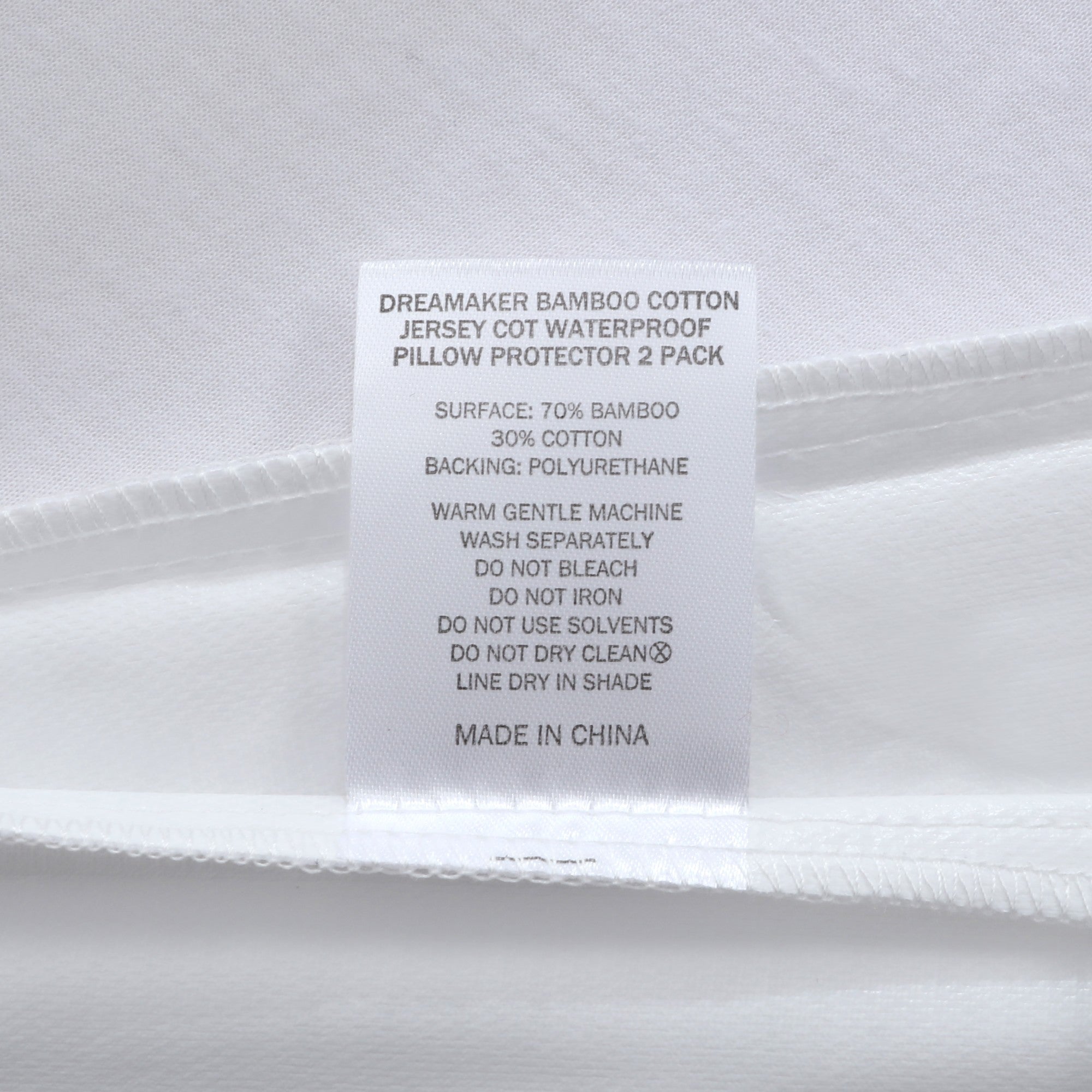 Dreamaker Bamboo Cotton Jersey Baby Cot Waterproof Pillow Protector White 2 Pack