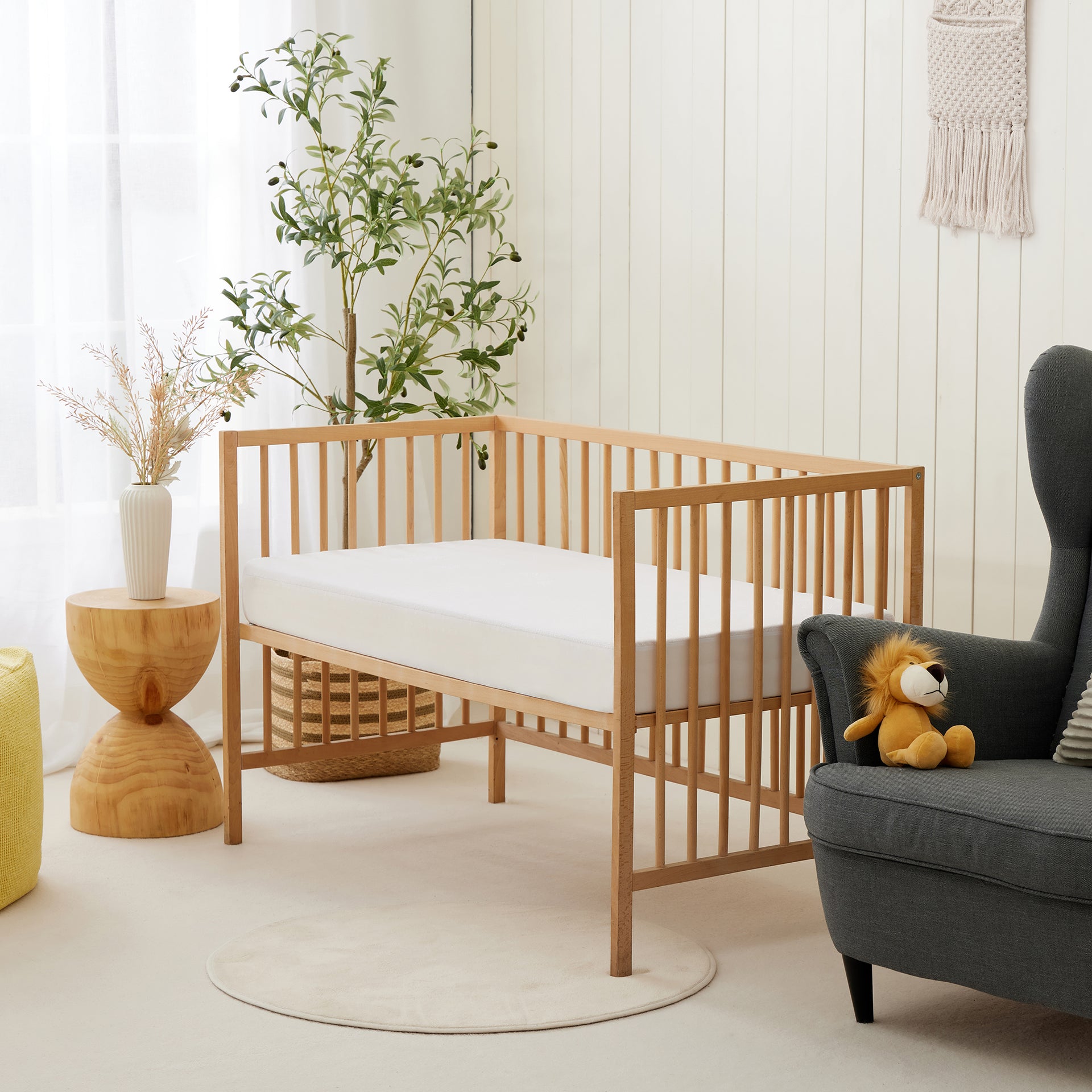 Dreamaker Bamboo Terry Baby Cot Waterproof Mattress Protector White Standard