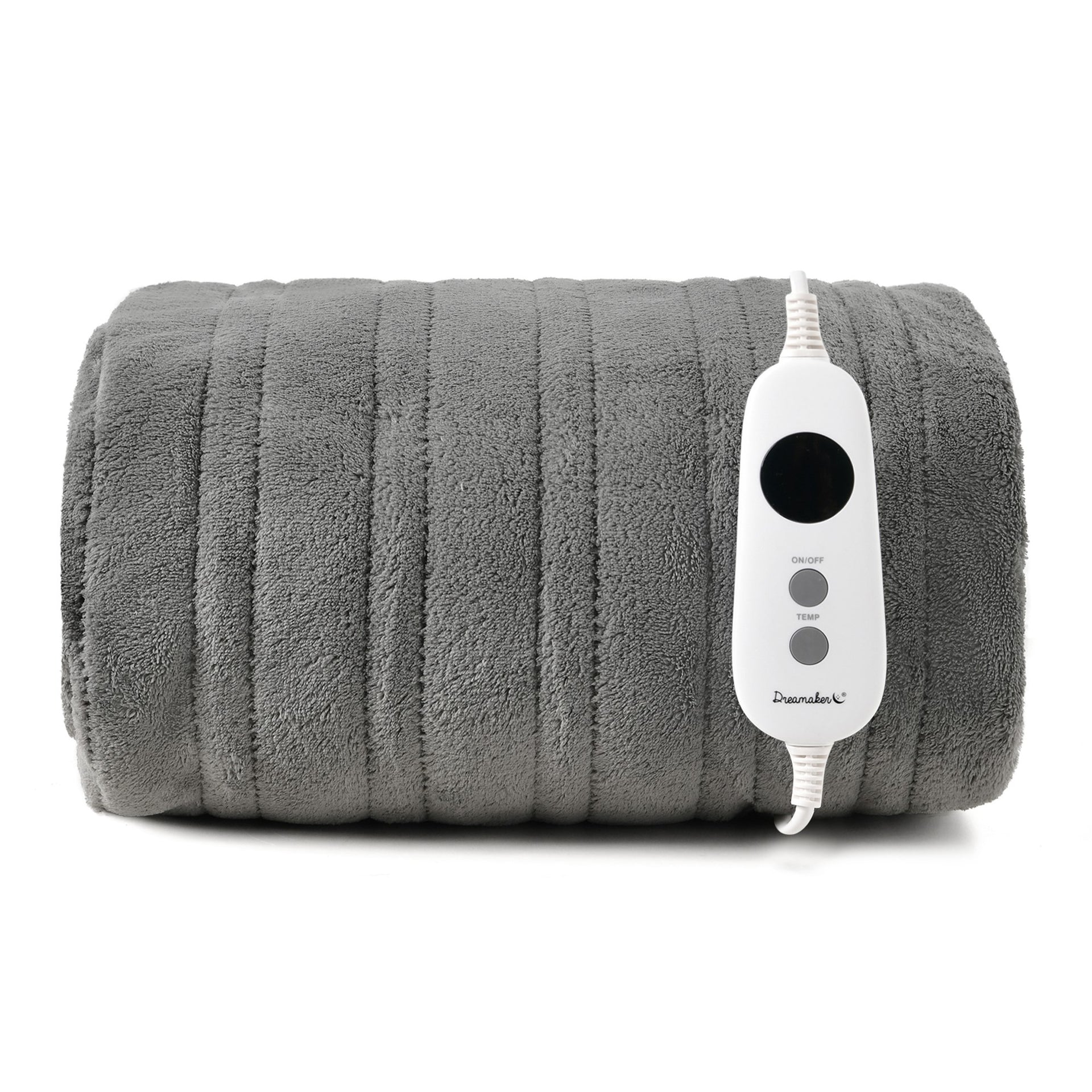 Dreamaker Ston Coral Fleece Heated Throw Silver 130X160Cm