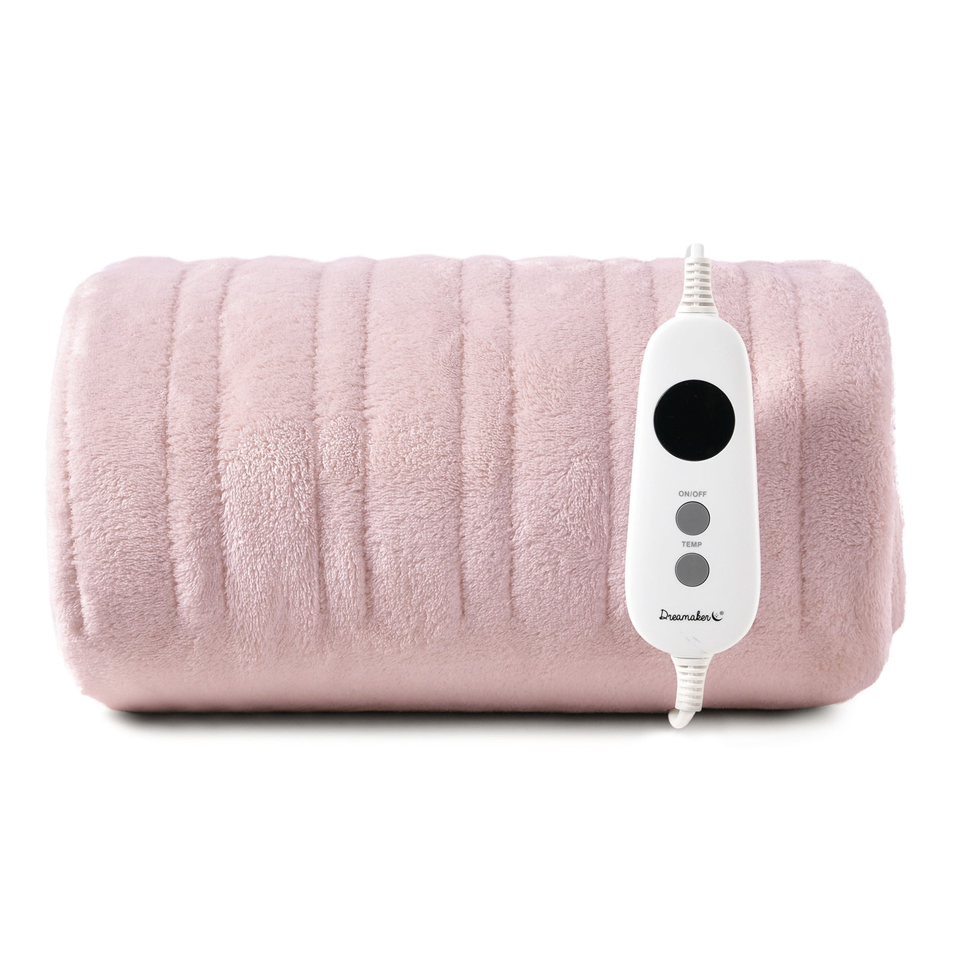 Dreamaker Ston Coral Fleece Heated Throw Blush 130X160Cm