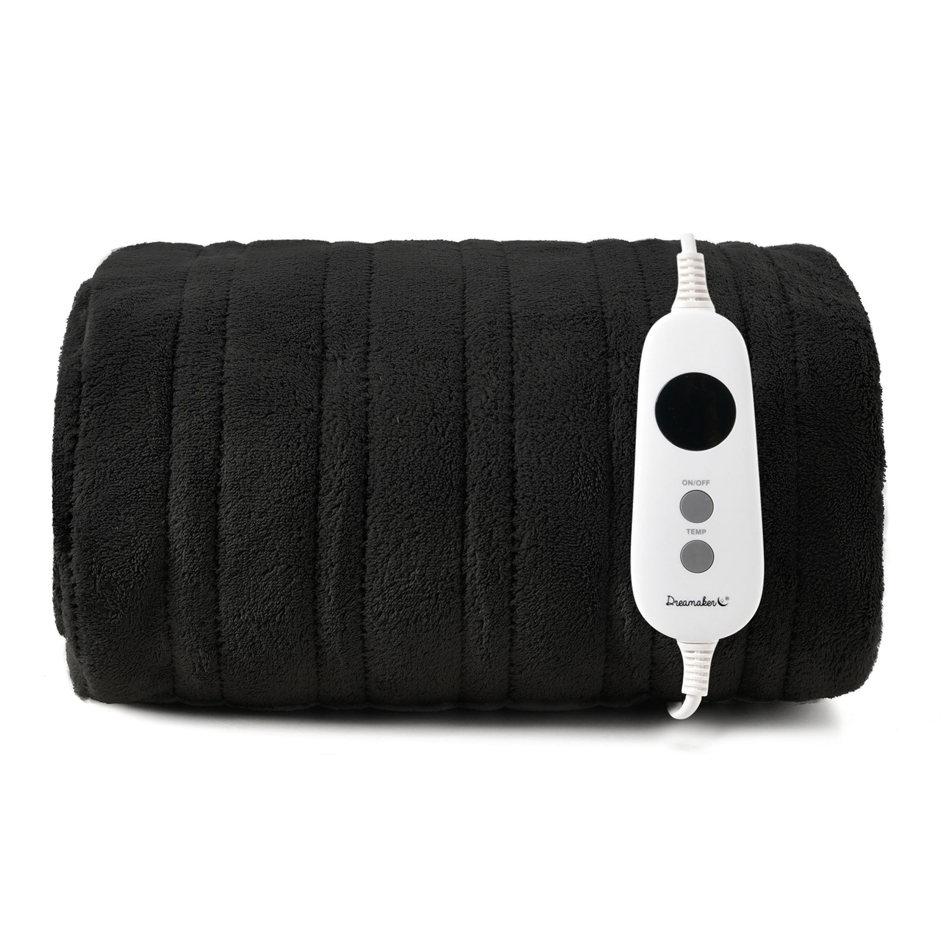 Dreamaker Ston Coral Fleece Heated Throw Black 130X160Cm