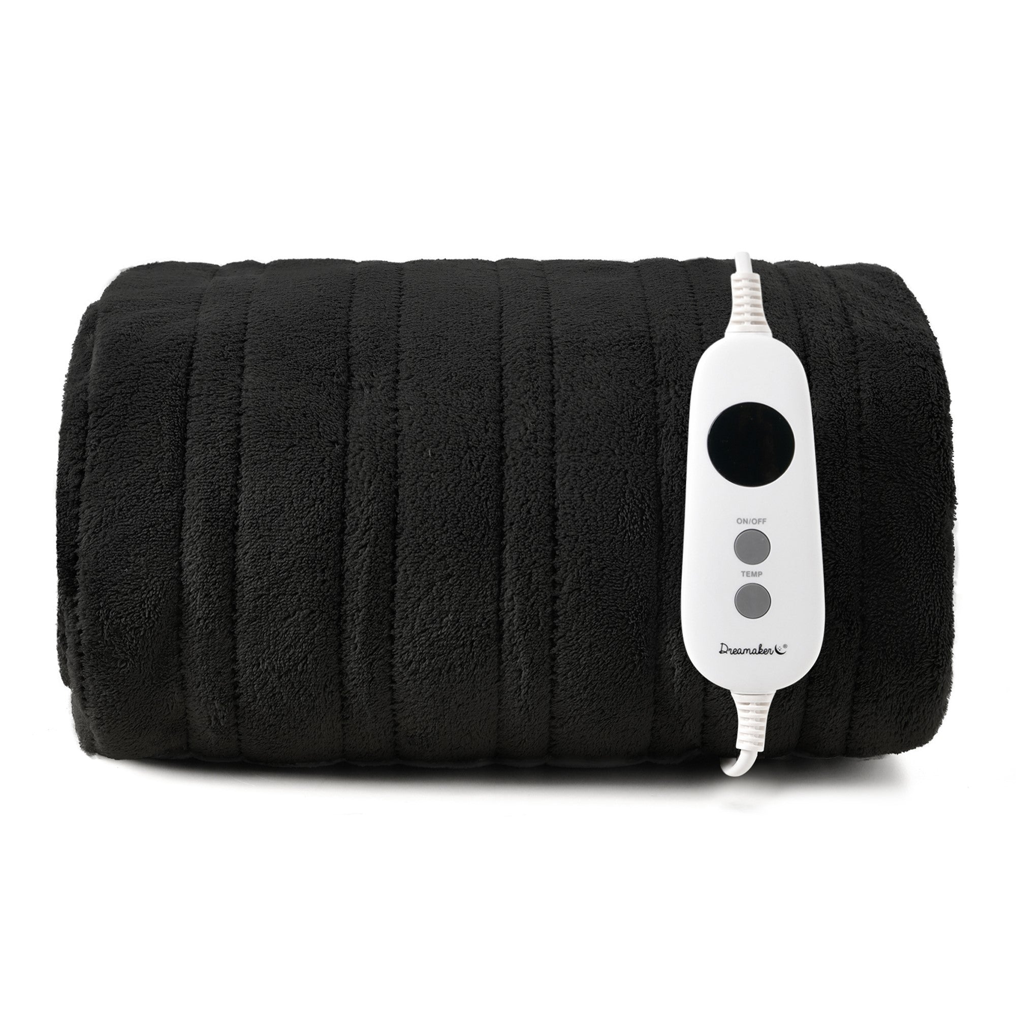 Dreamaker Ston Coral Fleece Heated Throw Black 130X160Cm
