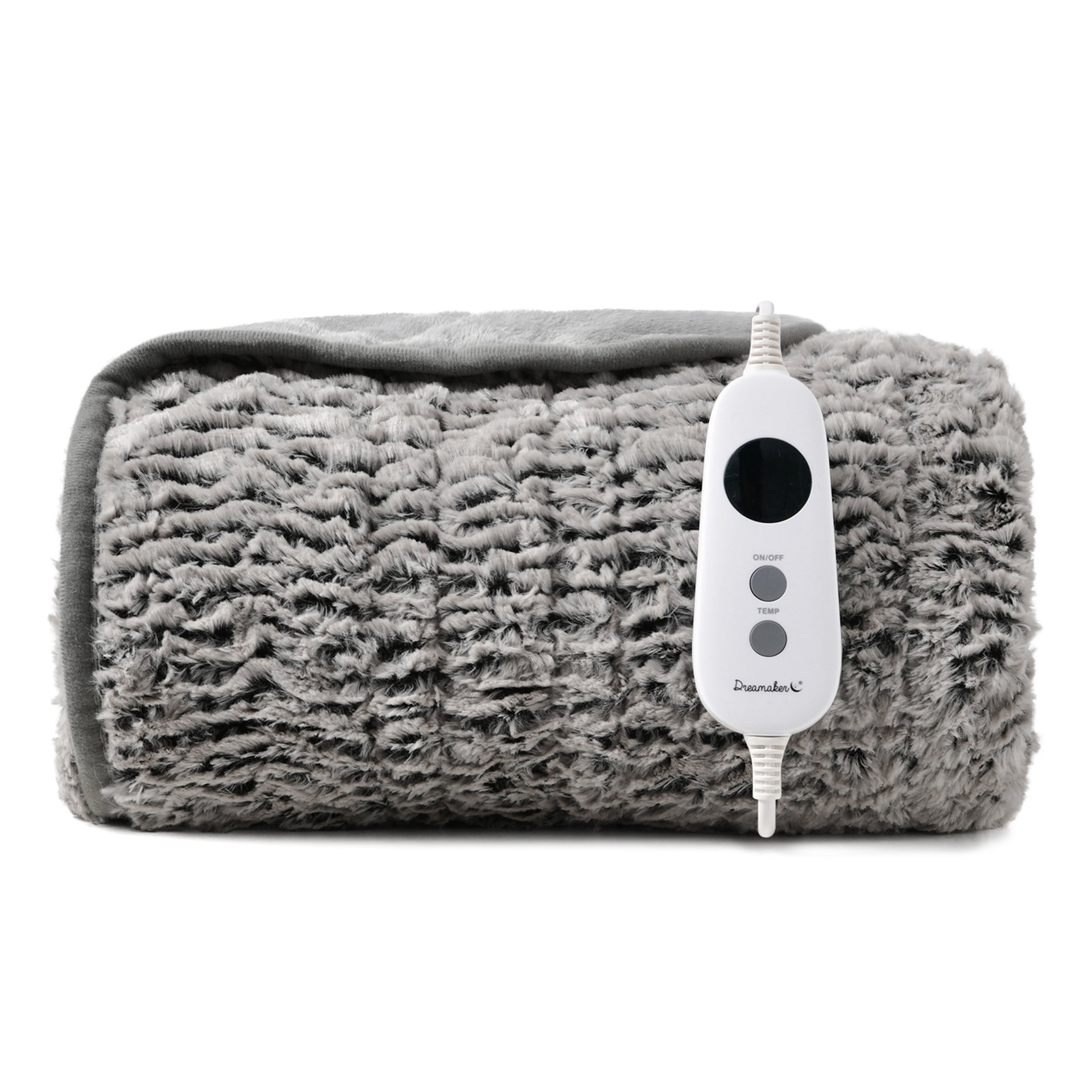 Dreamaker Chinchilla Faux Fur Heated Throw 130X160Cm
