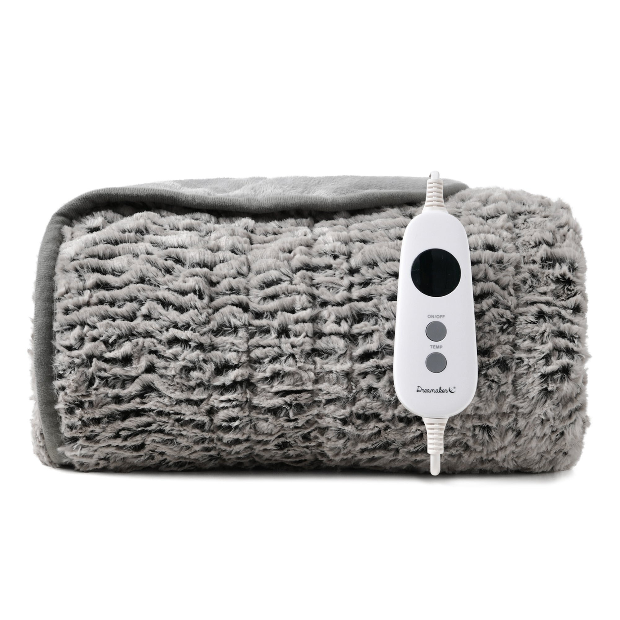 Dreamaker Chinchilla Faux Fur Heated Throw 130X160Cm