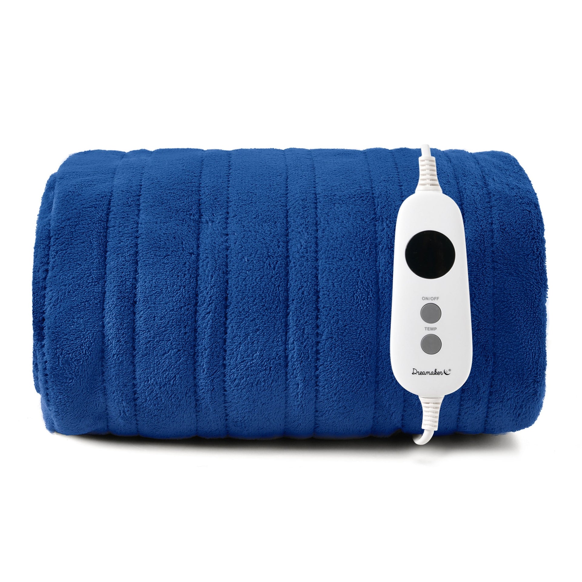 Dreamaker Ston Coral Fleece Heated Throw Classic Blue 130X160Cm