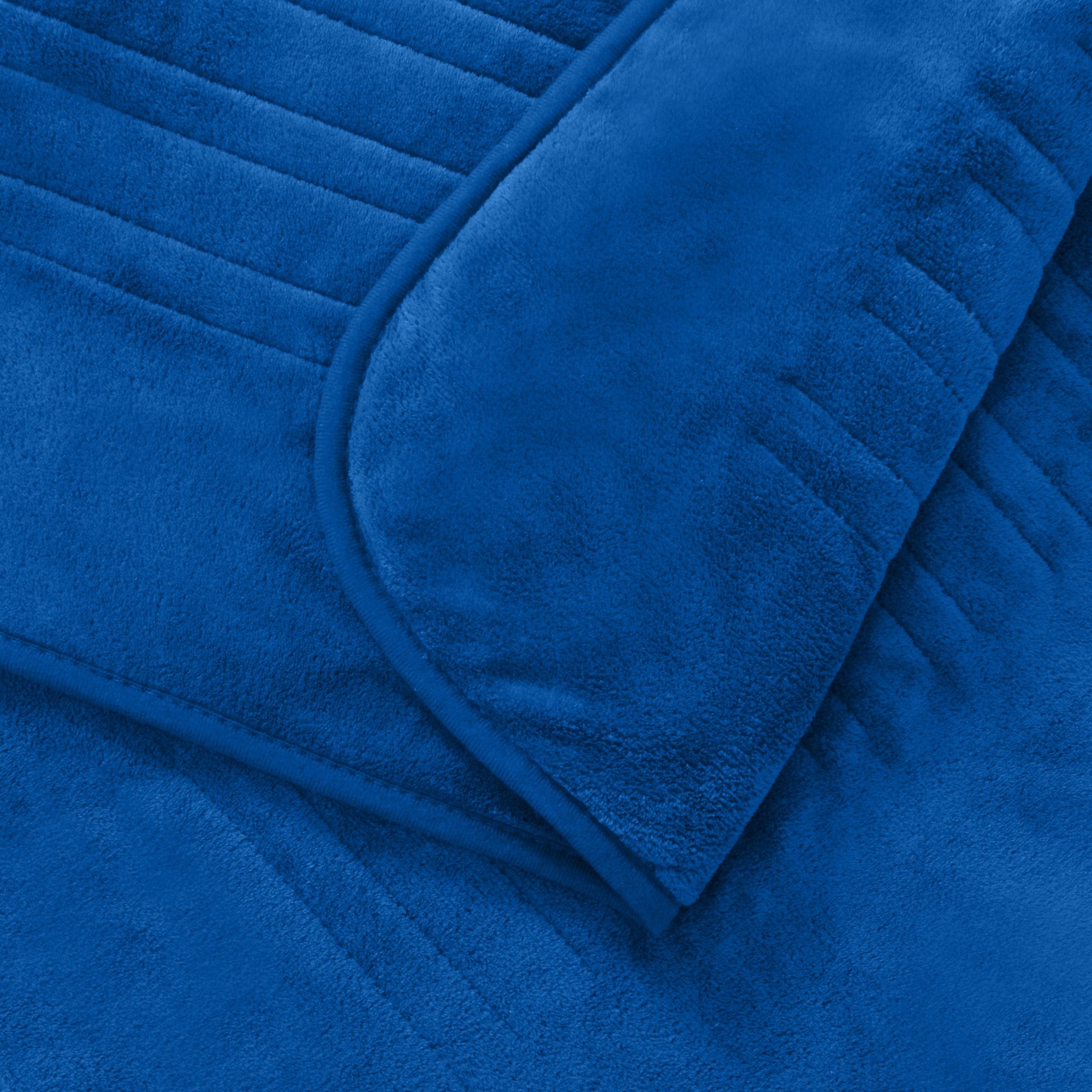 Dreamaker Ston Coral Fleece Heated Throw Classic Blue 130X160Cm