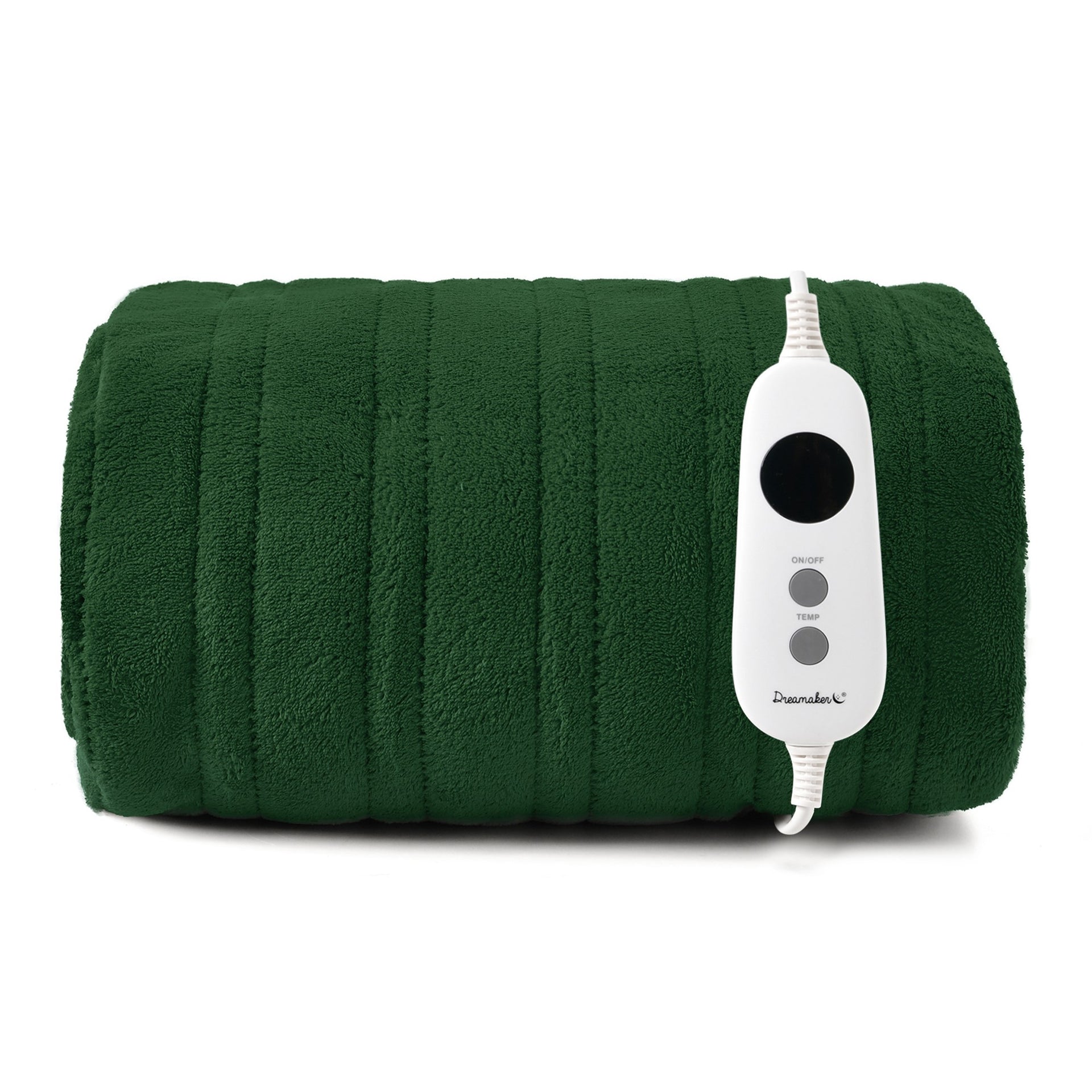 Dreamaker Ston Coral Fleece Heated Throw Eden Green 130X160Cm