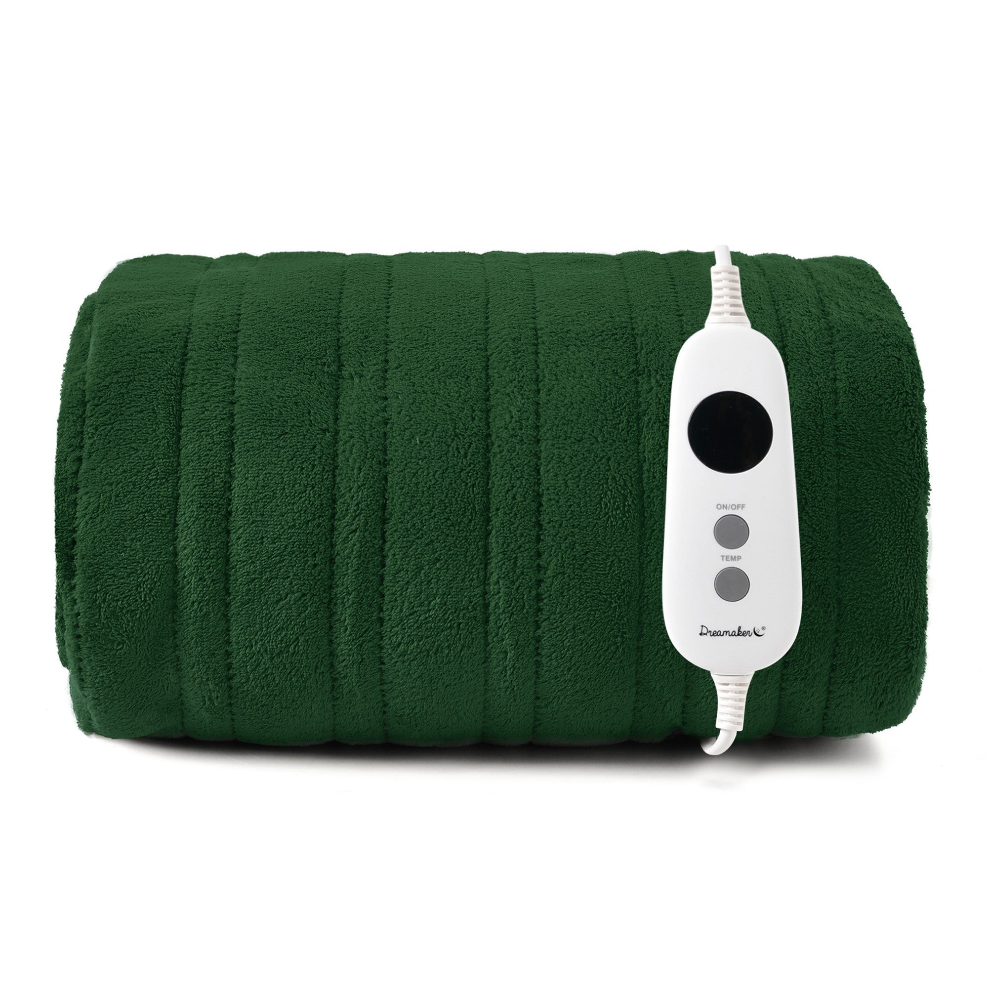 Dreamaker Ston Coral Fleece Heated Throw Eden Green 130X160Cm