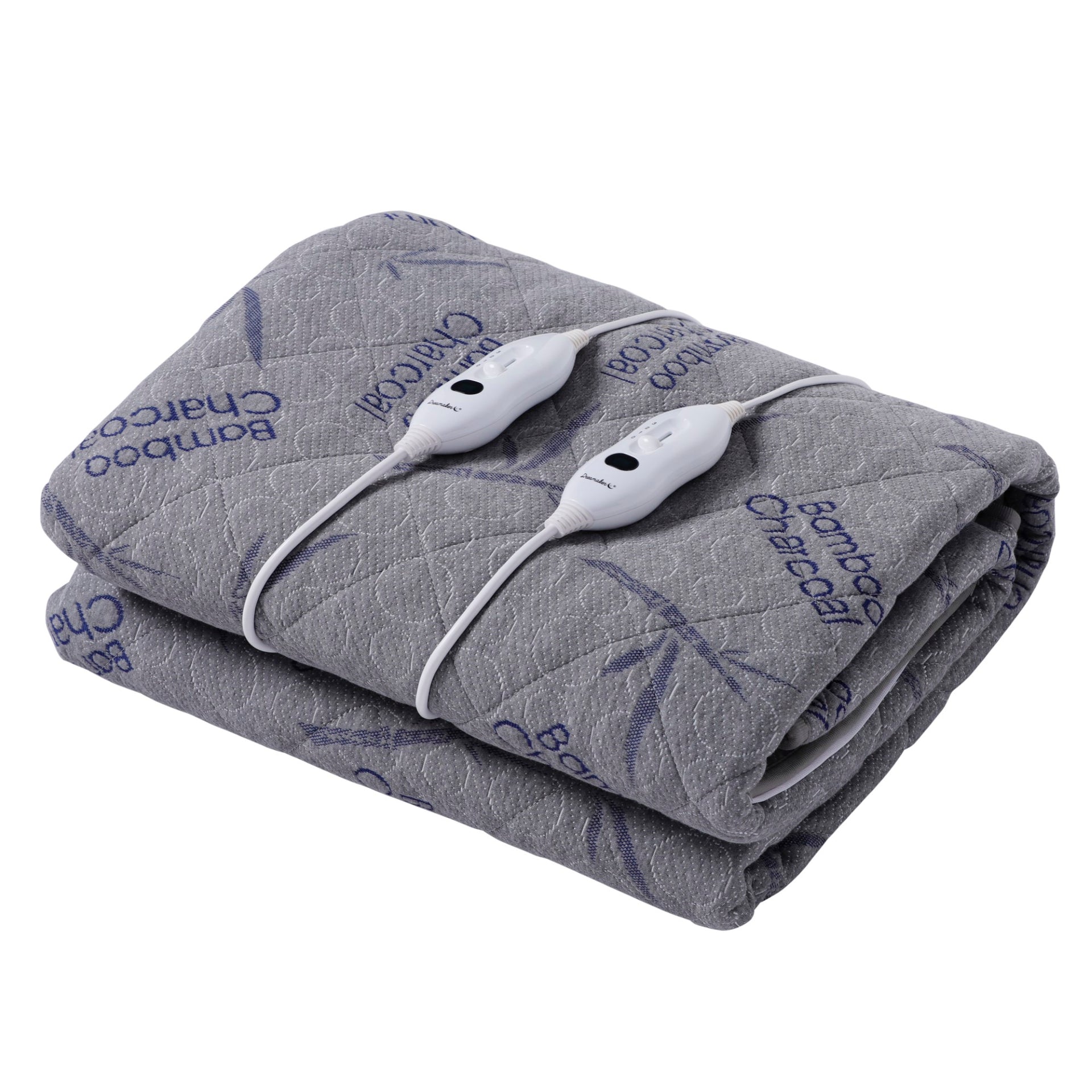 Dreamaker Bamboo Charcoal Quilted Electric Blanket Grey