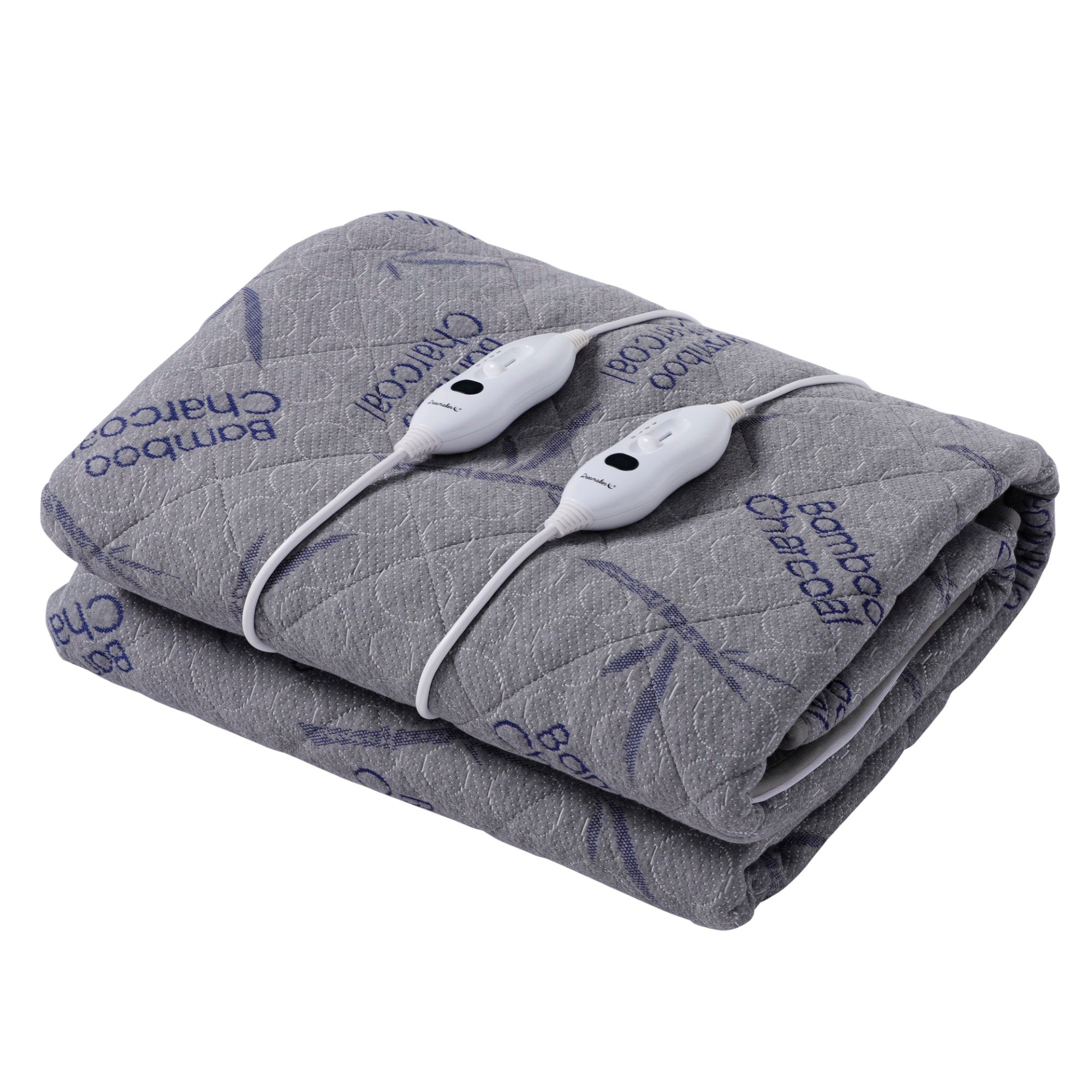 Dreamaker Bamboo Charcoal Quilted Electric Blanket Grey