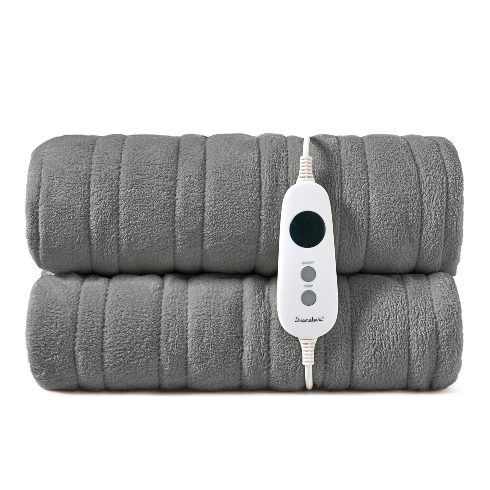 Dreamaker Ston Coral Fleece Heated Throw Silver 180X200Cm