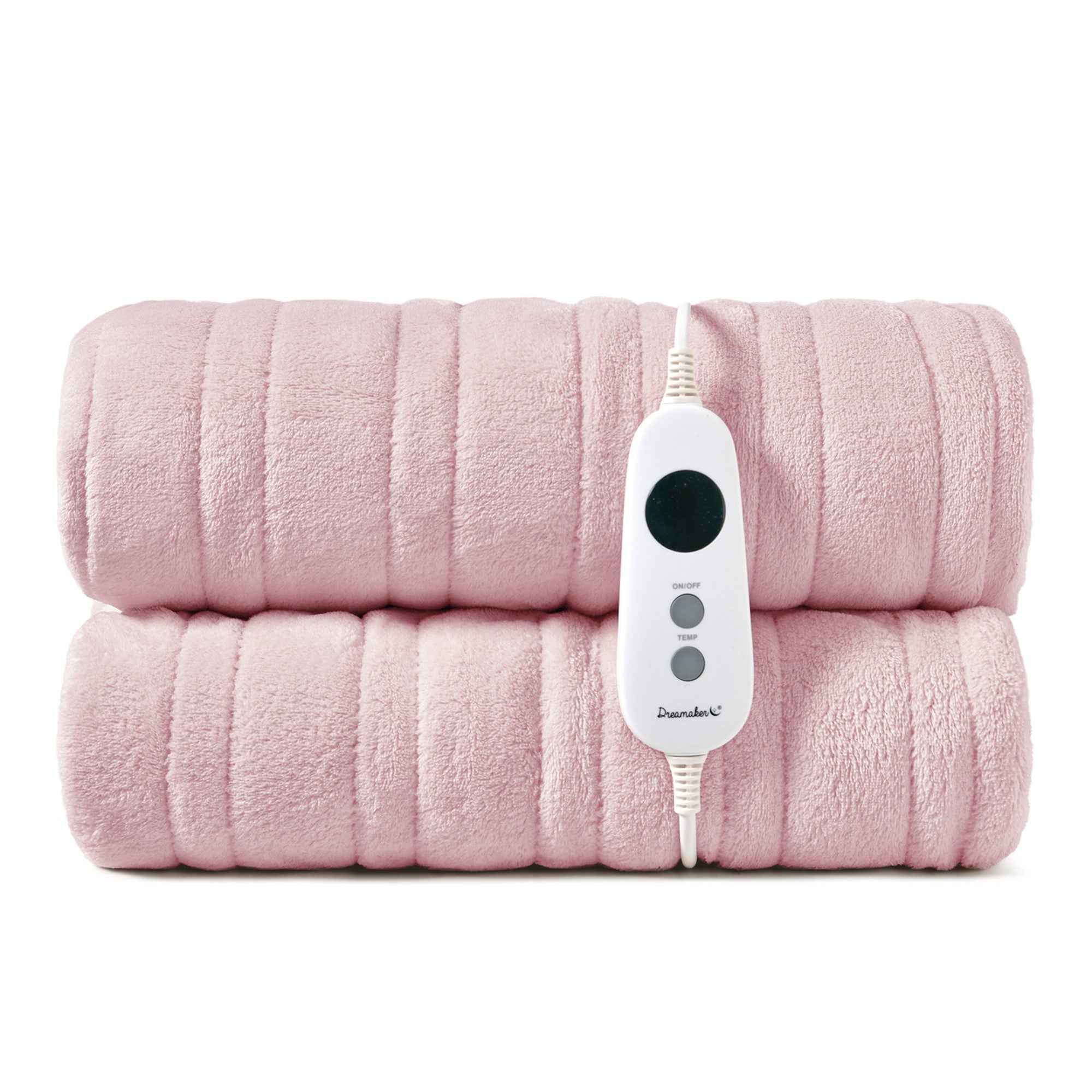 Dreamaker Ston Coral Fleece Heated Throw Blush Pink 180X200Cm