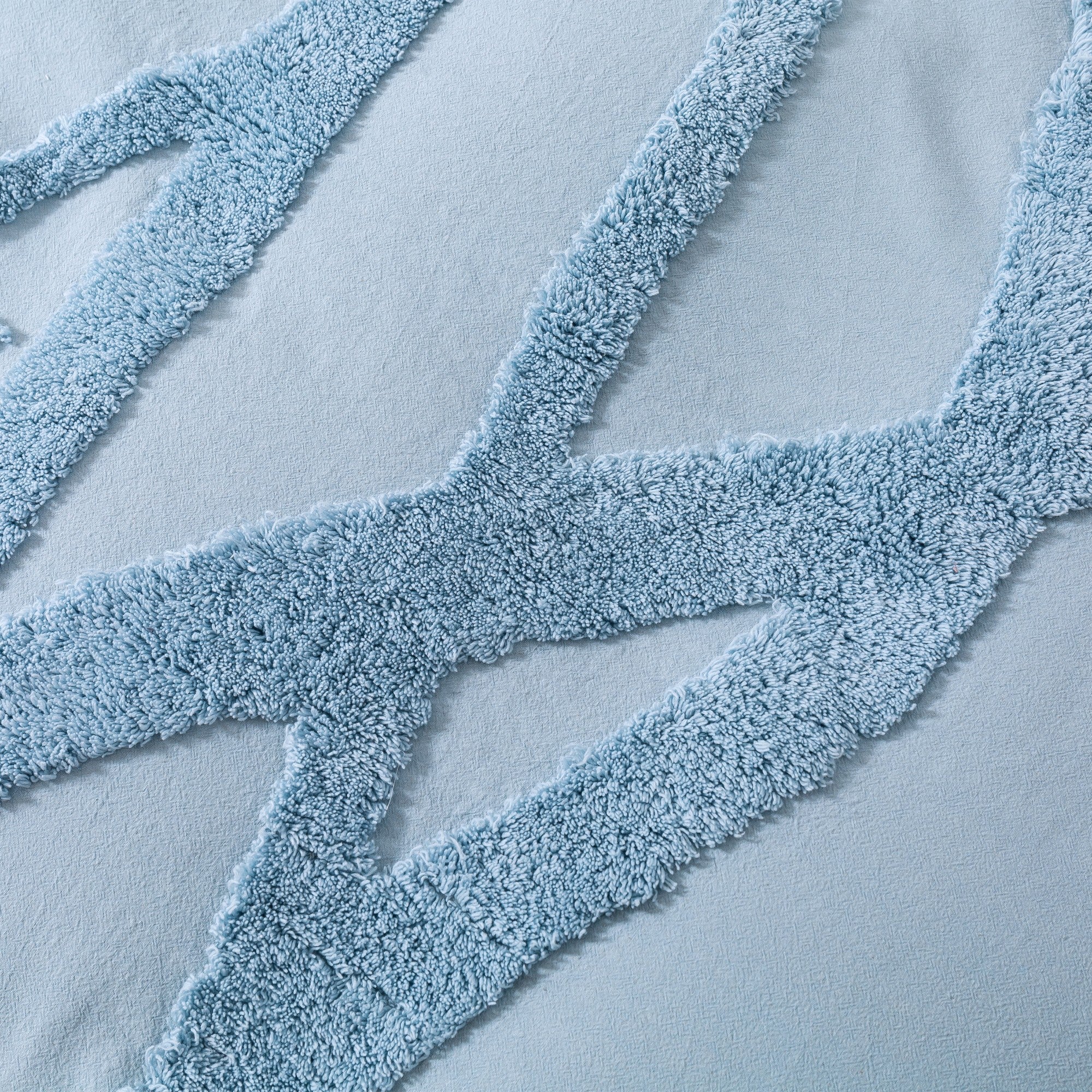 Dreamaker Tufted Washed Vintage Cotton Quilt Cover Set Kye Blue
