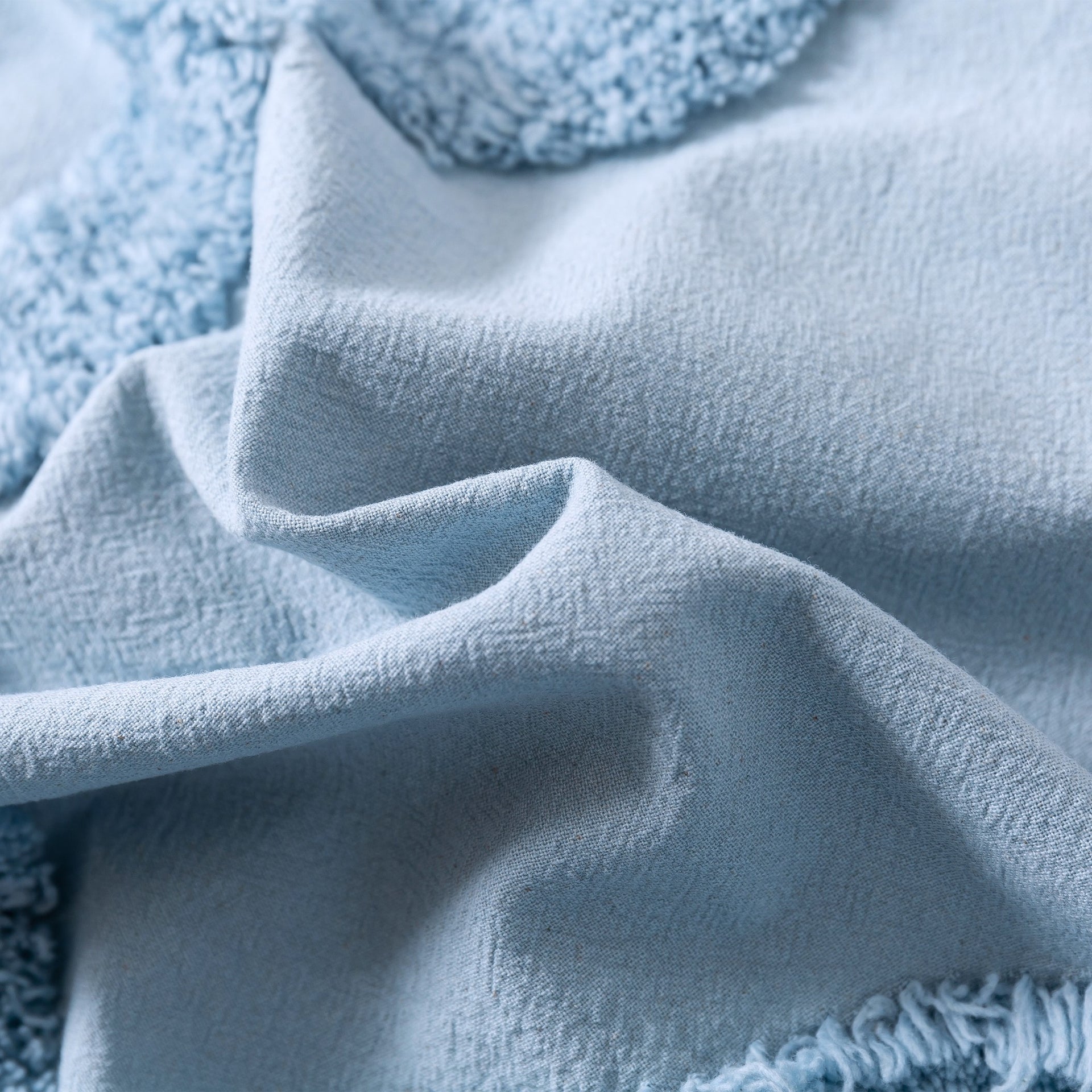 Dreamaker Tufted Washed Vintage Cotton Quilt Cover Set Kye Blue