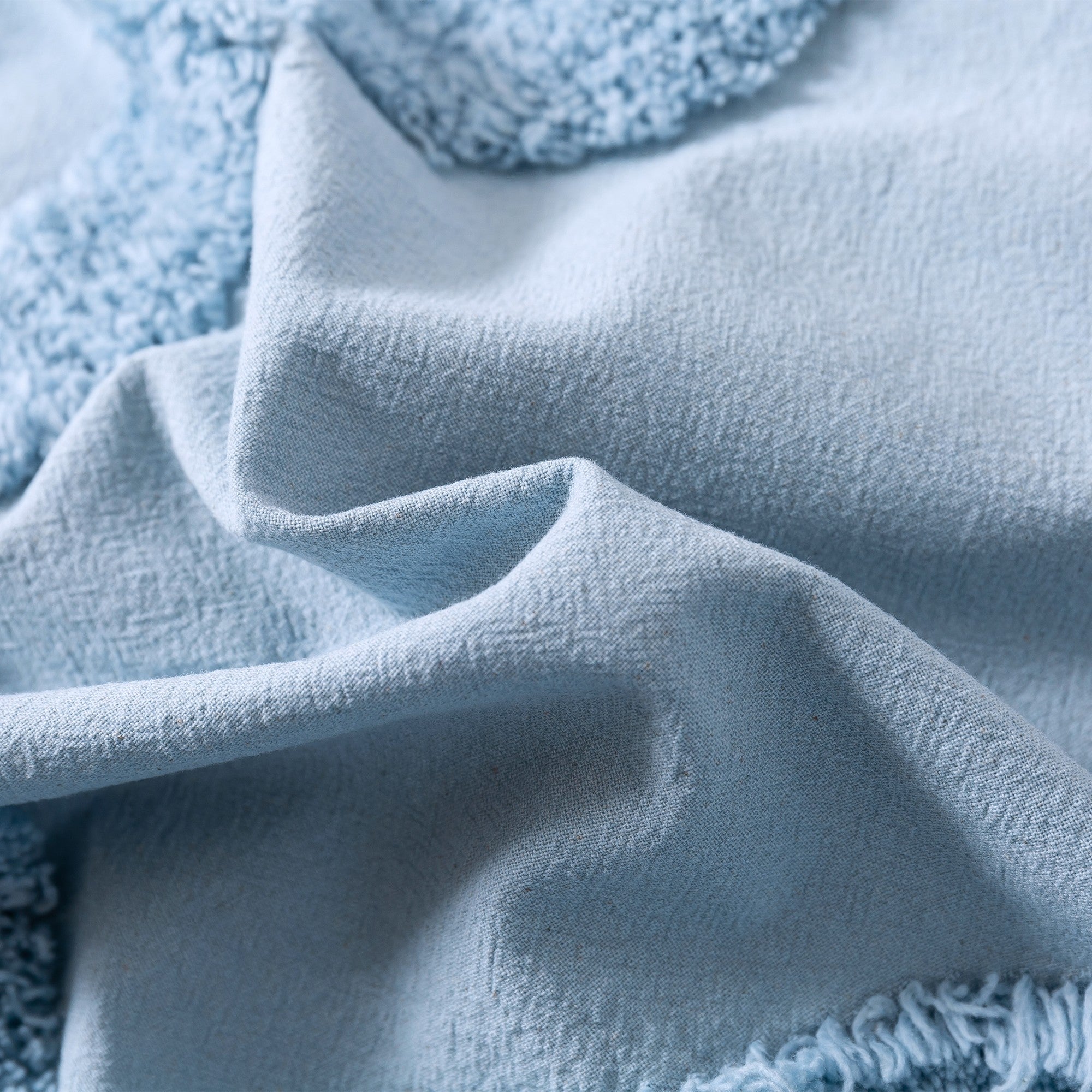 Dreamaker Tufted Washed Vintage Cotton Quilt Cover Set Kye Blue