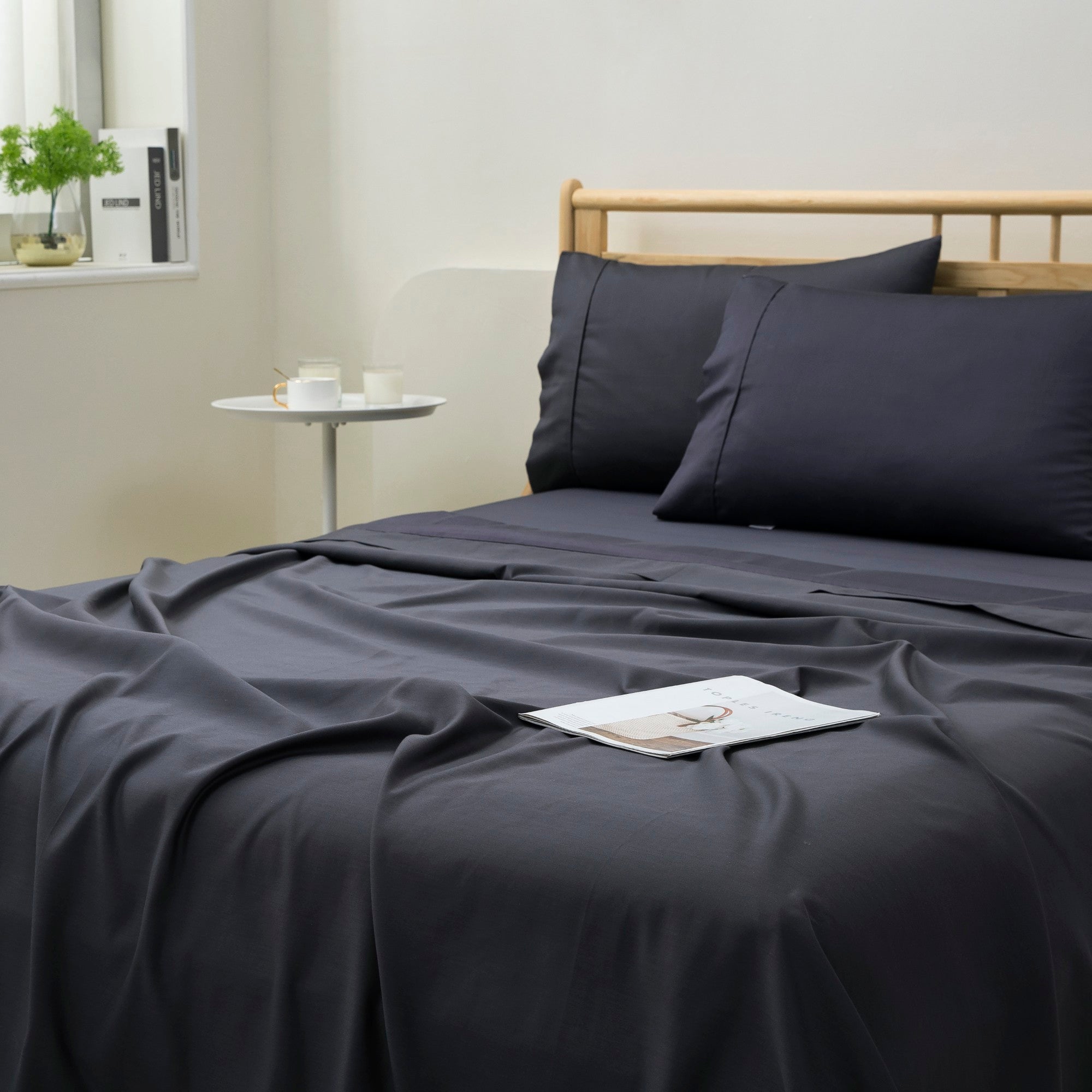 Dreamaker 1500Tc Cotton Rich Sateen Sheet Set Charcoal