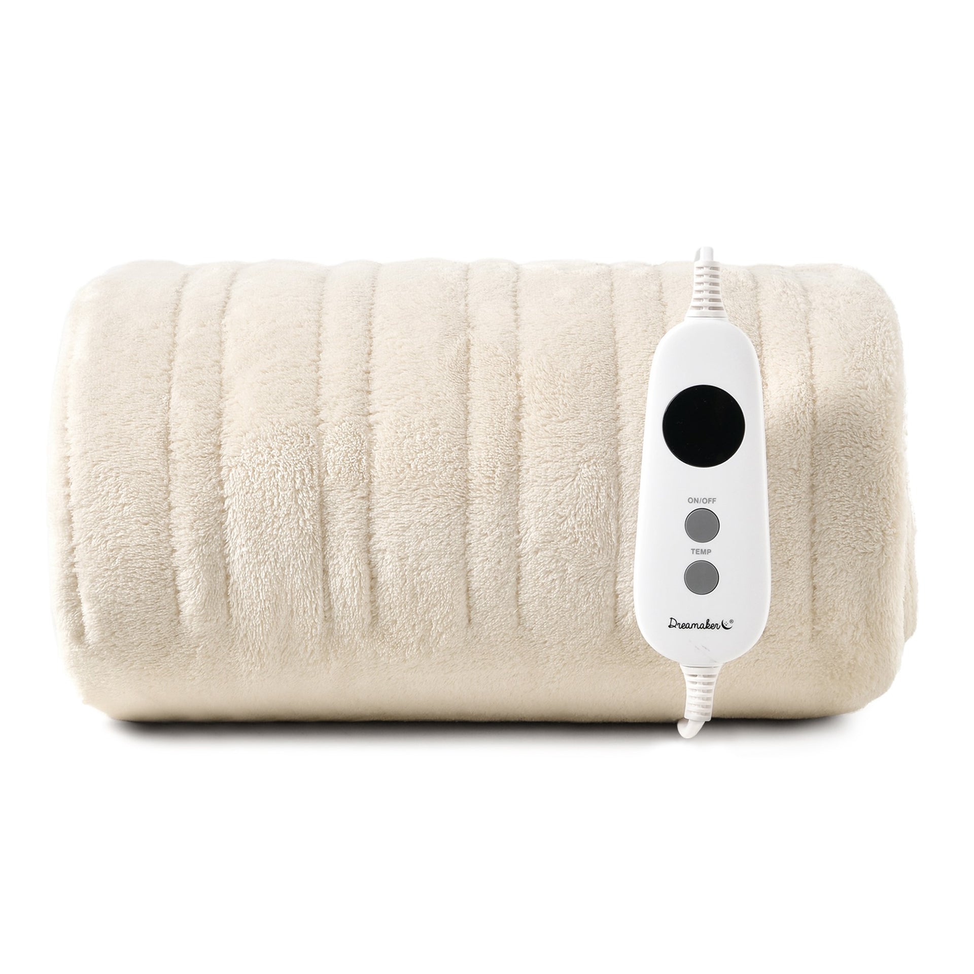Dreamaker Ston Coral Fleece Heated Throw Cream 130X160Cm