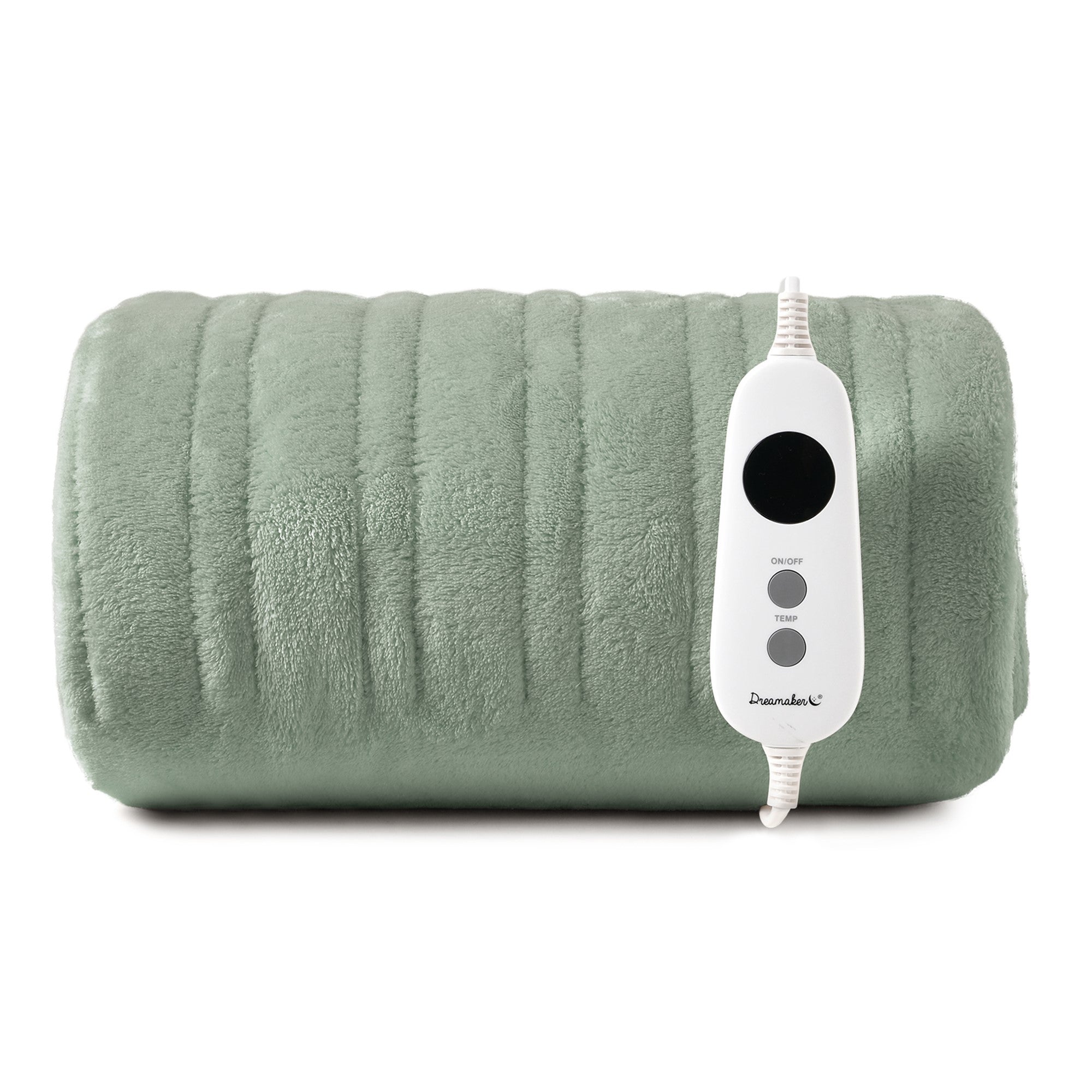 Dreamaker Ston Coral Fleece Heated Throw Sage 130X160Cm