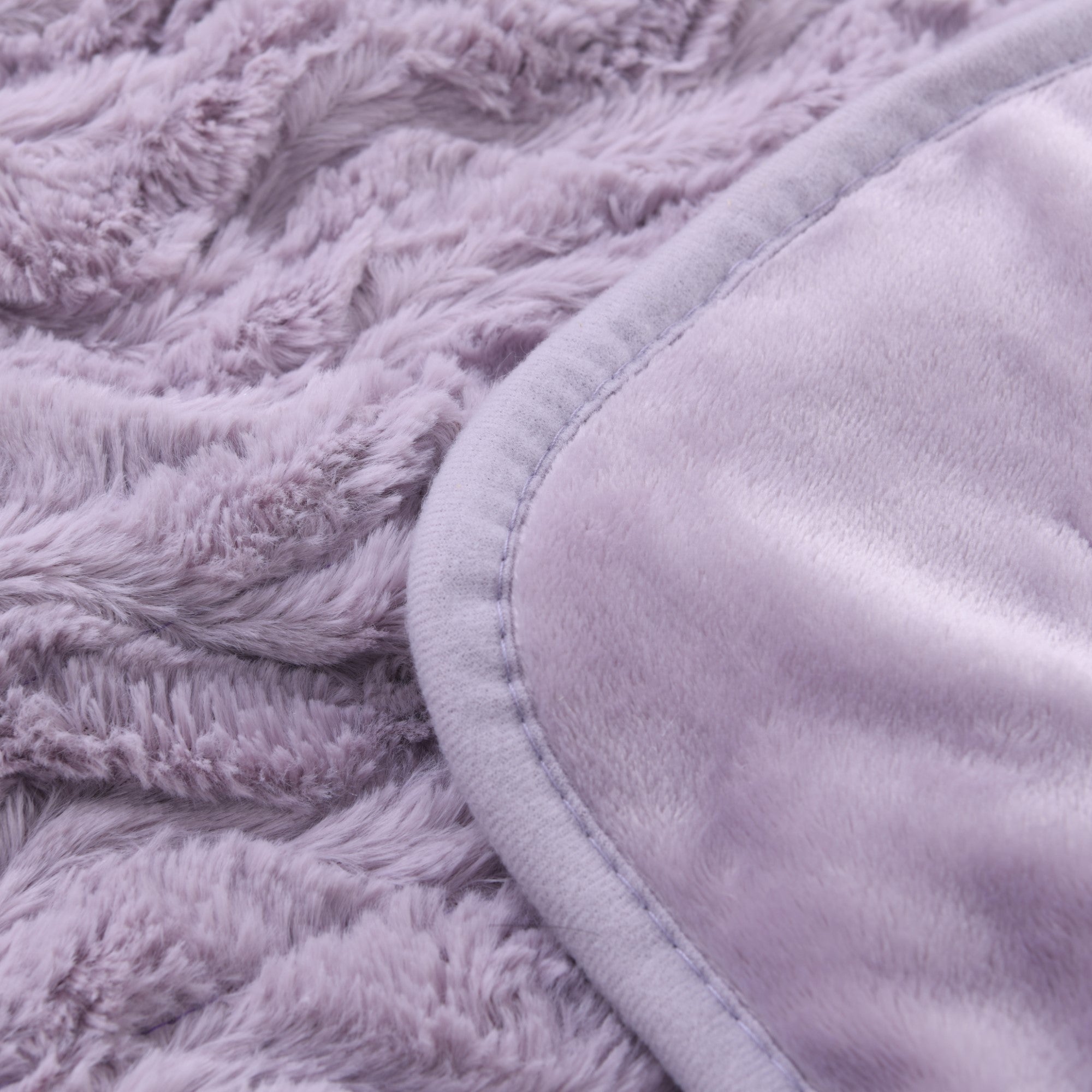 Dreamaker Felix 500Gsm Faux Fur Heated Throw Lavender 130X160Cm