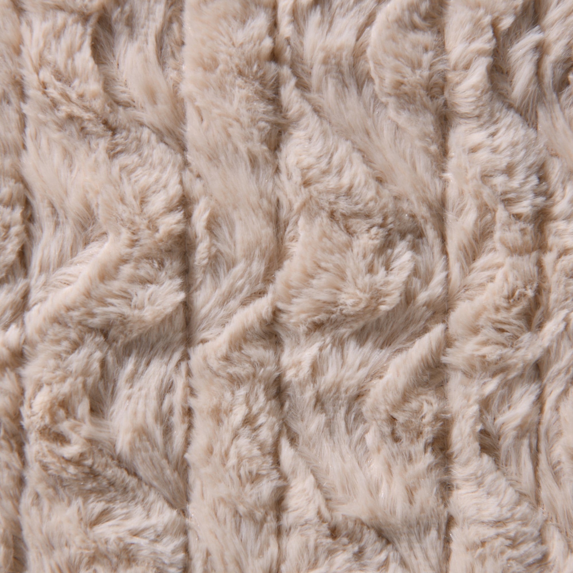 Dreamaker Felix 500Gsm Faux Fur Heated Throw Natural 130X160Cm