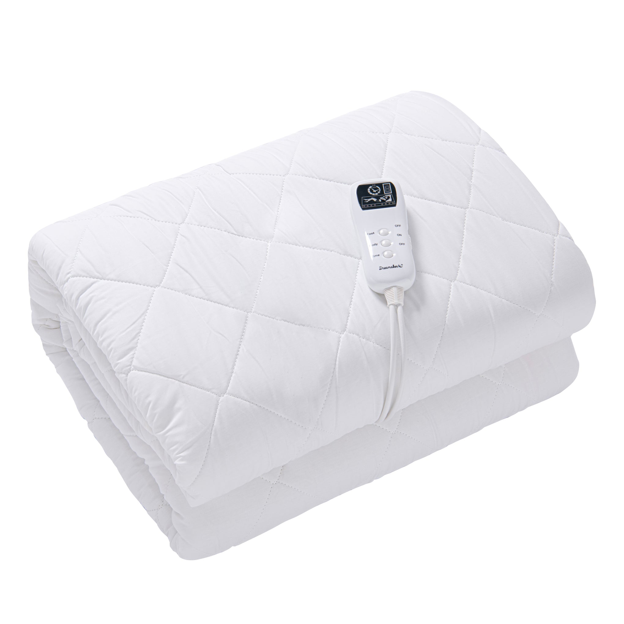 Dreamaker Healthguard Multizone Cotton Cover Quilted Electric Blanket White