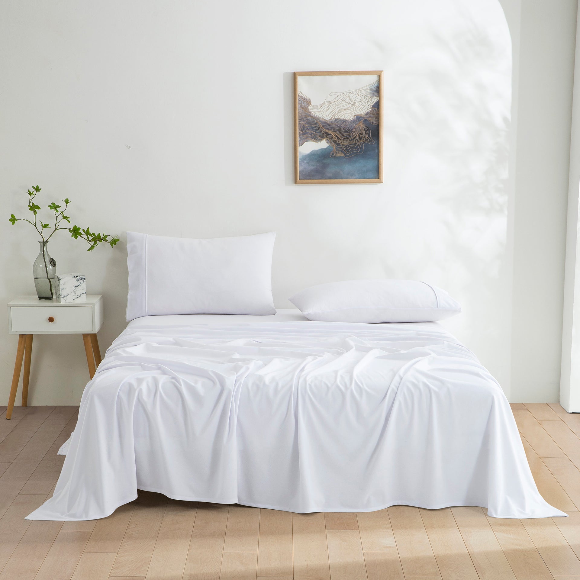 Dreamaker Micro Flannel Sheet Set White